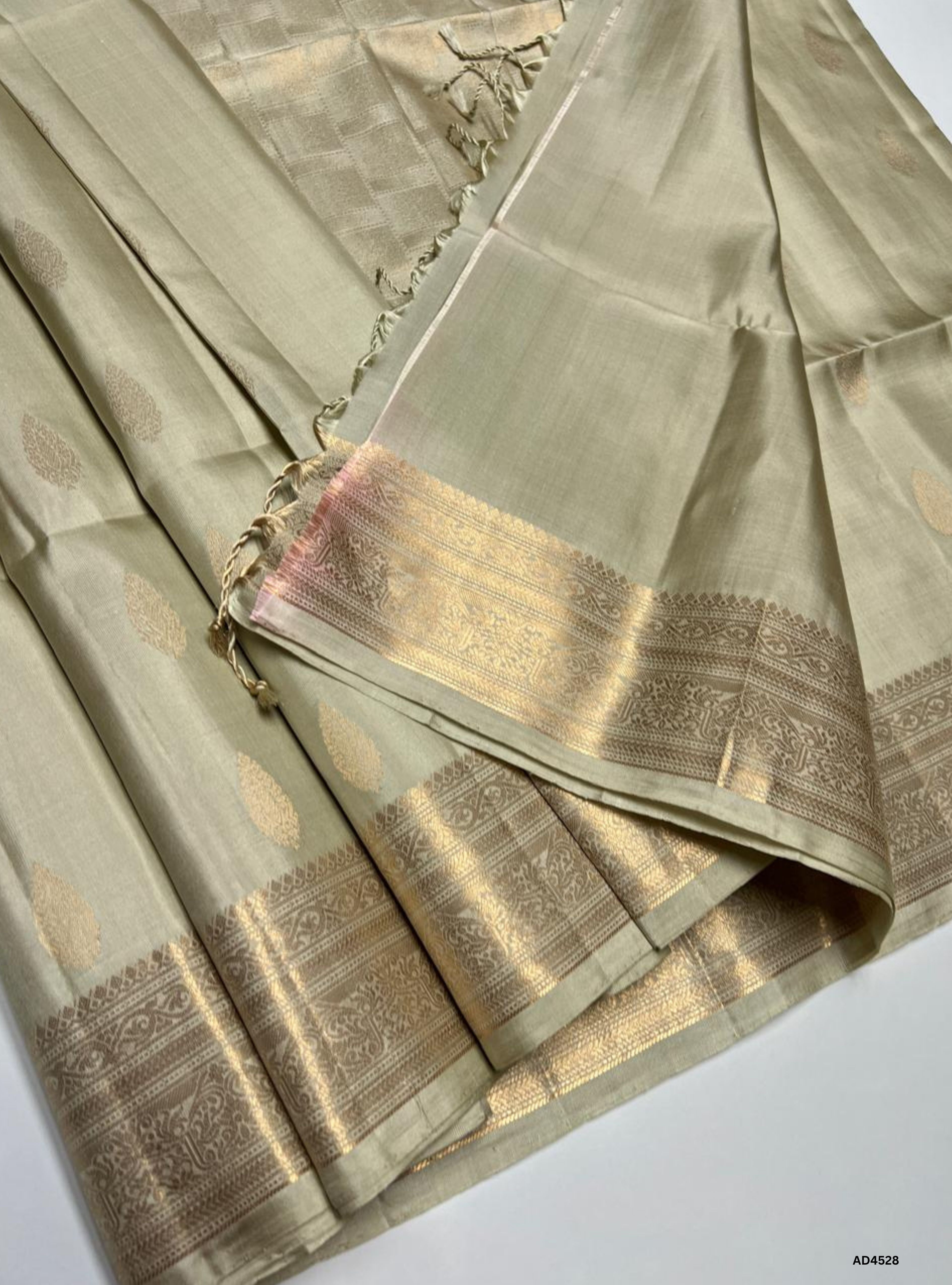 Ivory - Kanchi Border Soft Silk Saree