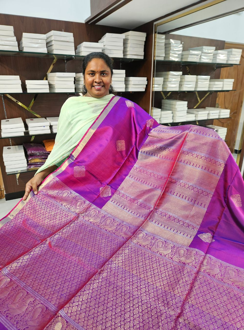 Purple - Soft Silk Saree