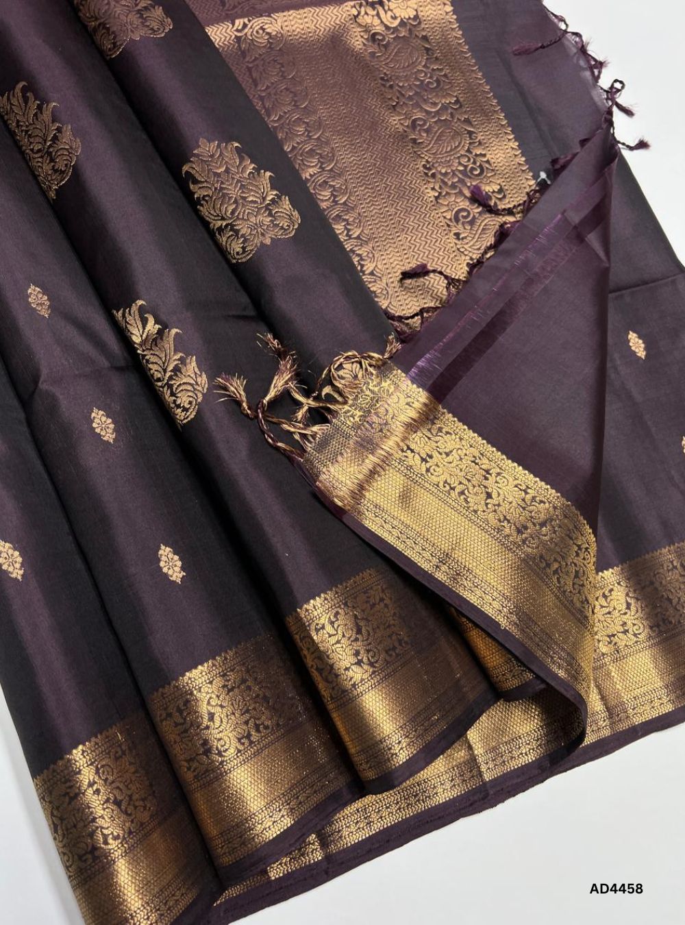 Coffee Brown - Kanchi Border Soft Silk Saree