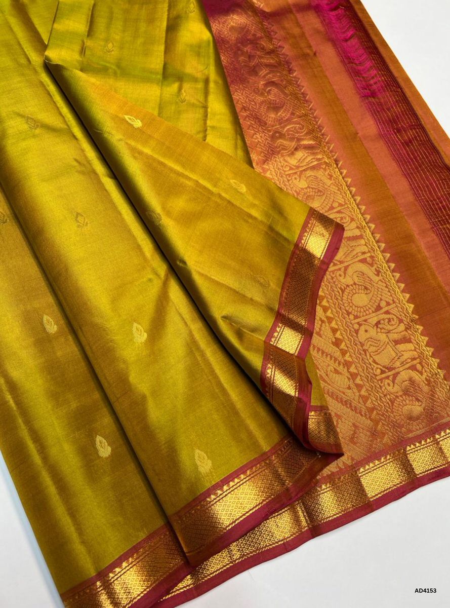 Mustard & Pink - Soft Silk Saree