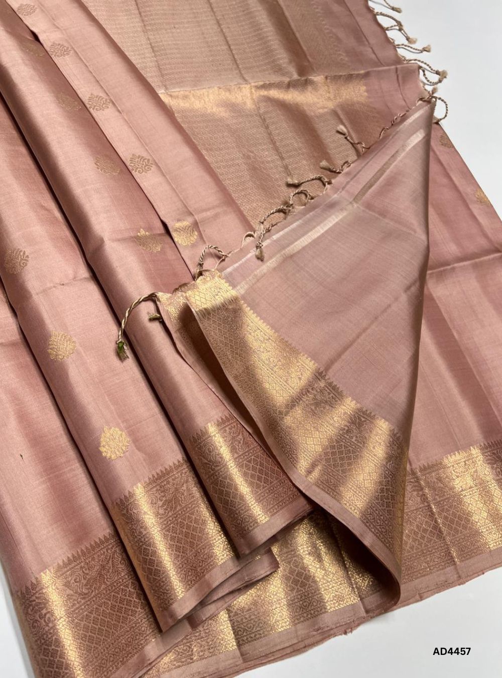 Ivory Cream - Kanchi Border Soft Silk Saree