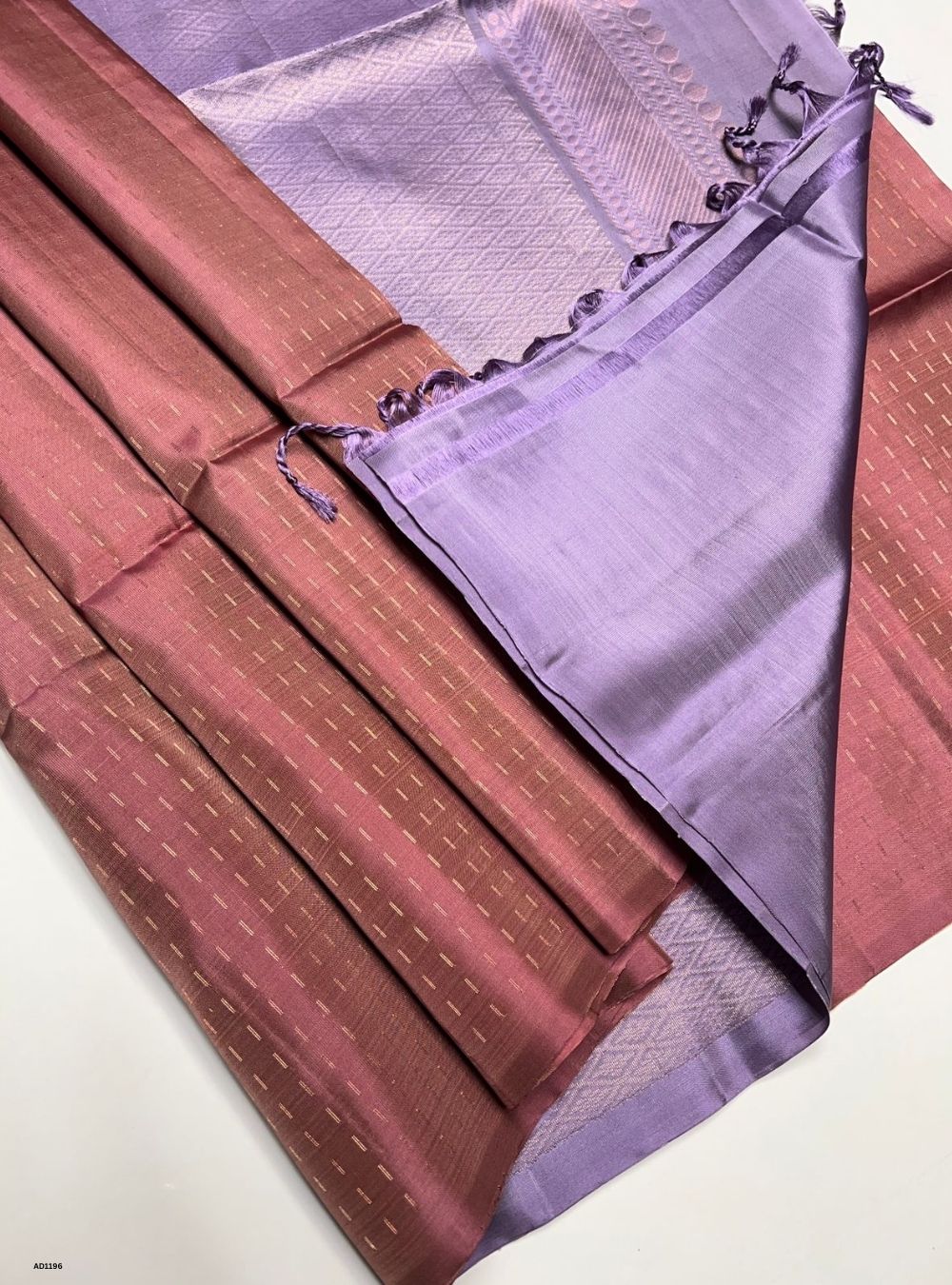 Dark Dust Rose & Lavender - Soft Silk Saree