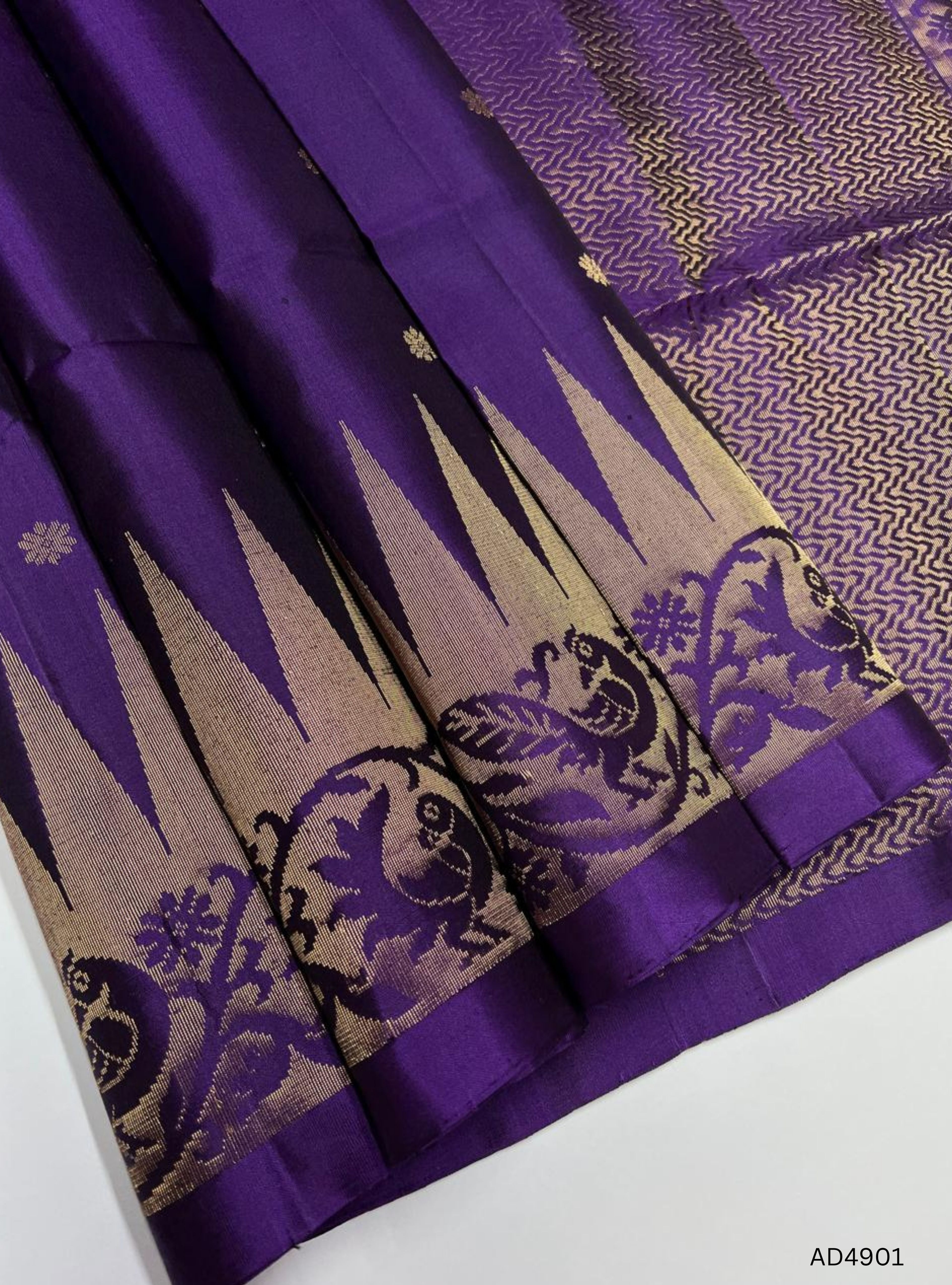 Purple - One Side Fancy Border Soft Silk Saree