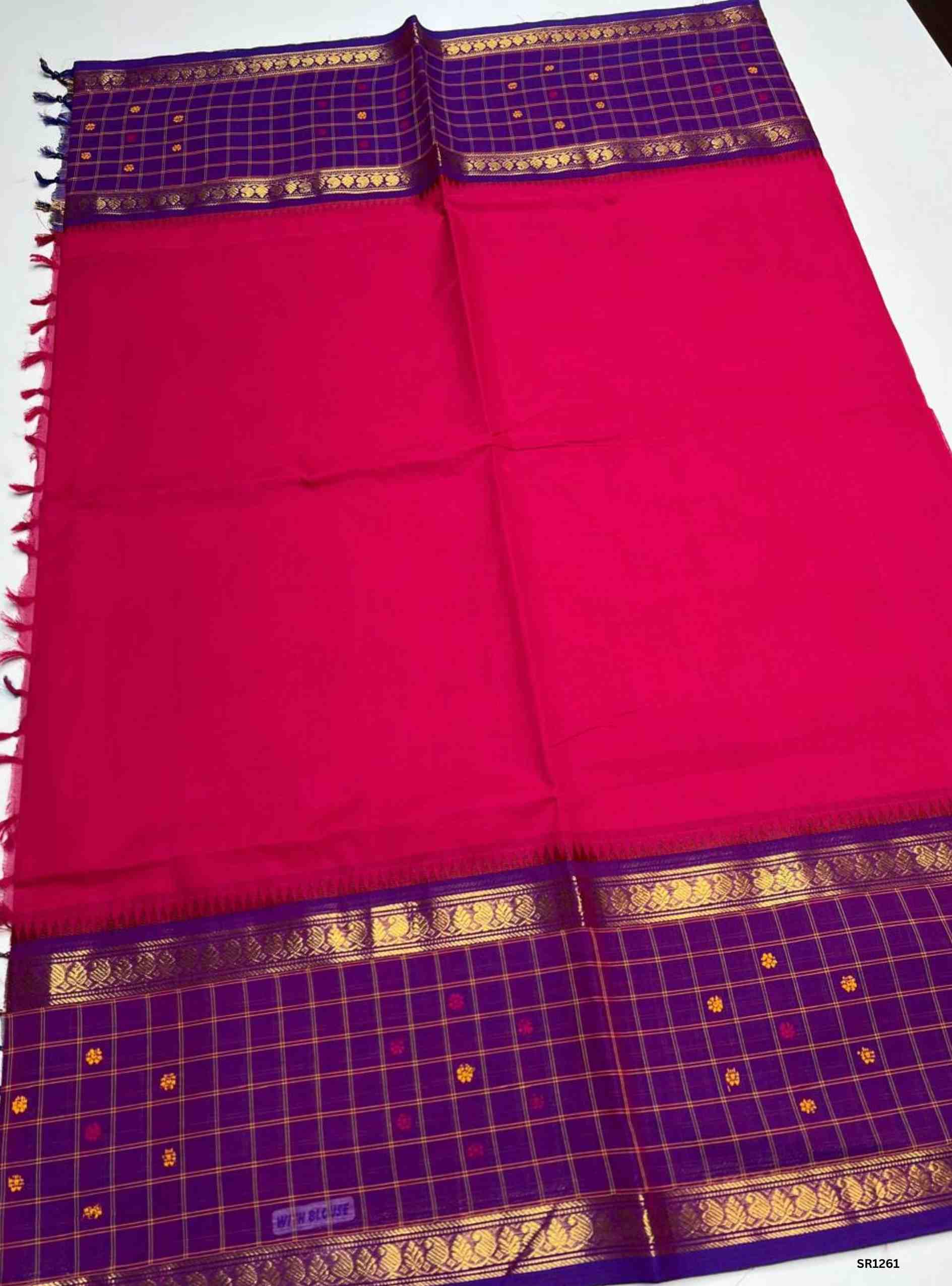 Pink & Purple - Fusion Kanchi Cotton Saree