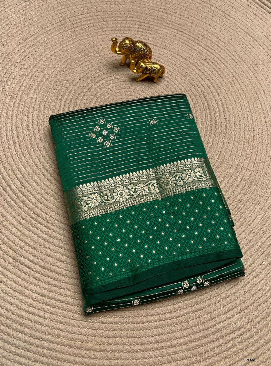 Green - Semi Banaras Silk Saree