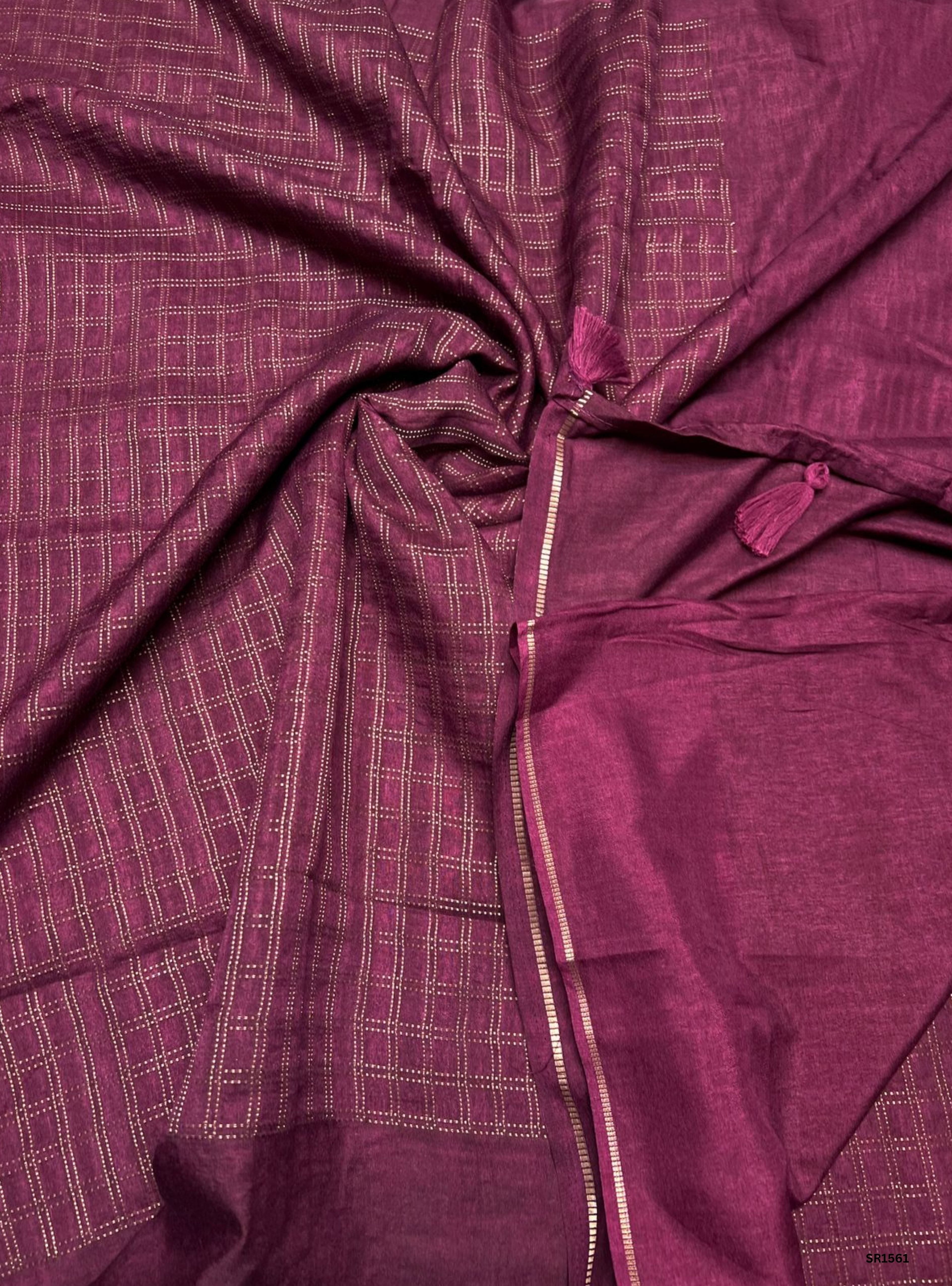 Magenta - Moonga Tussar Saree