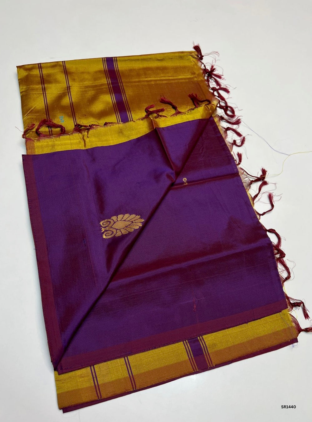 Golden Yellow & Purple - Vazhainaar Pattu