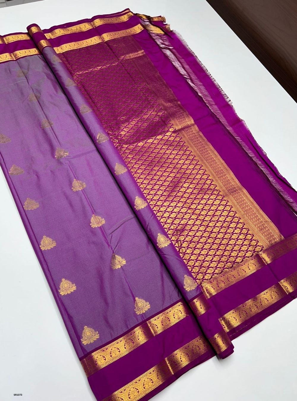 Purple - Vegan Silk Saree