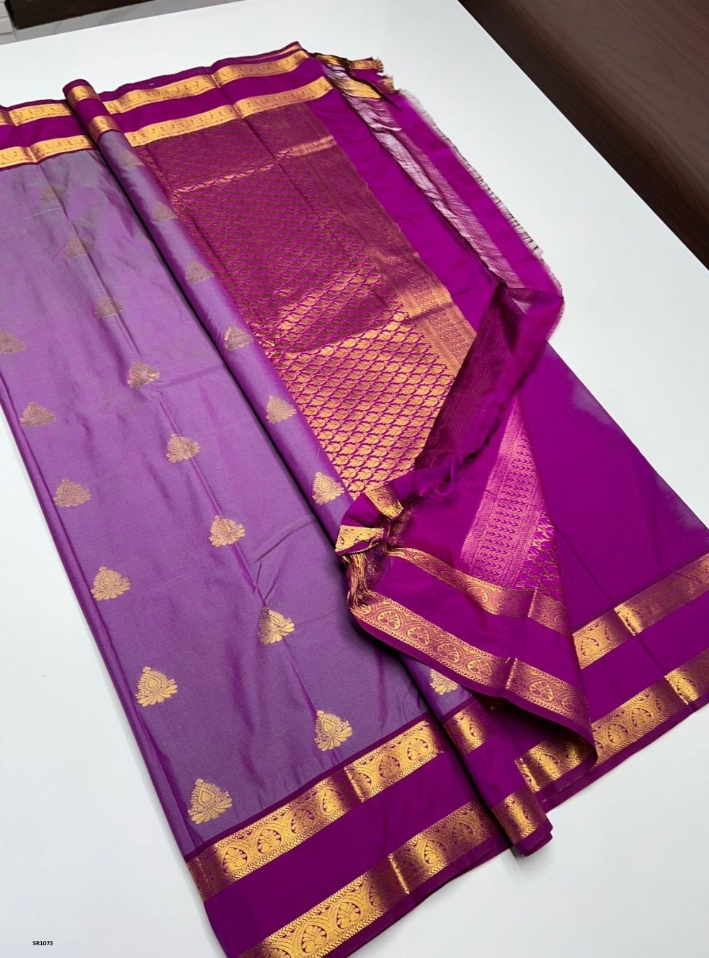 Purple - Vegan Silk Saree