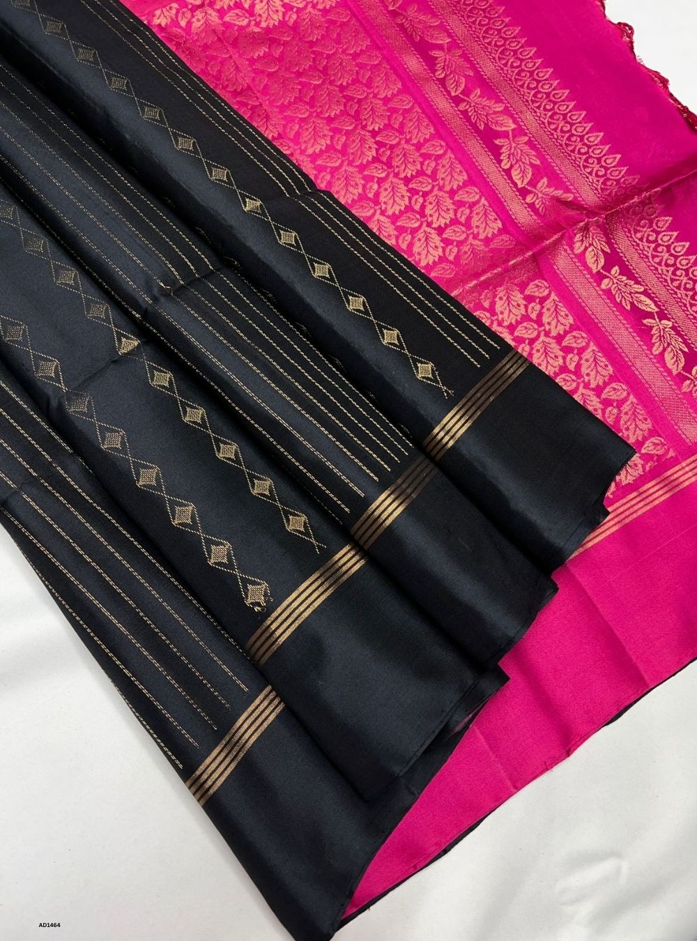 Black & Pink - Soft Silk Saree