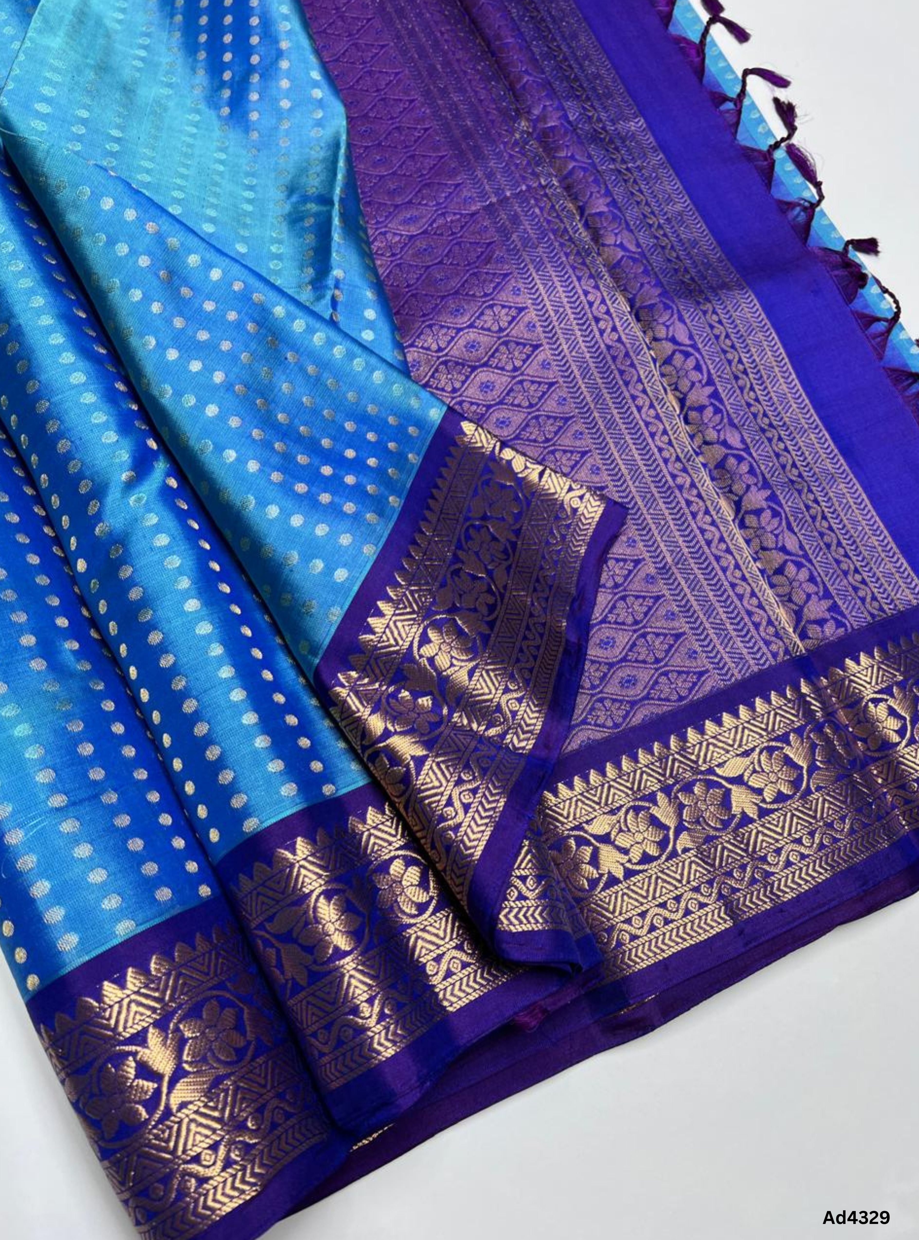 Violet & Green - Soft Silk Saree