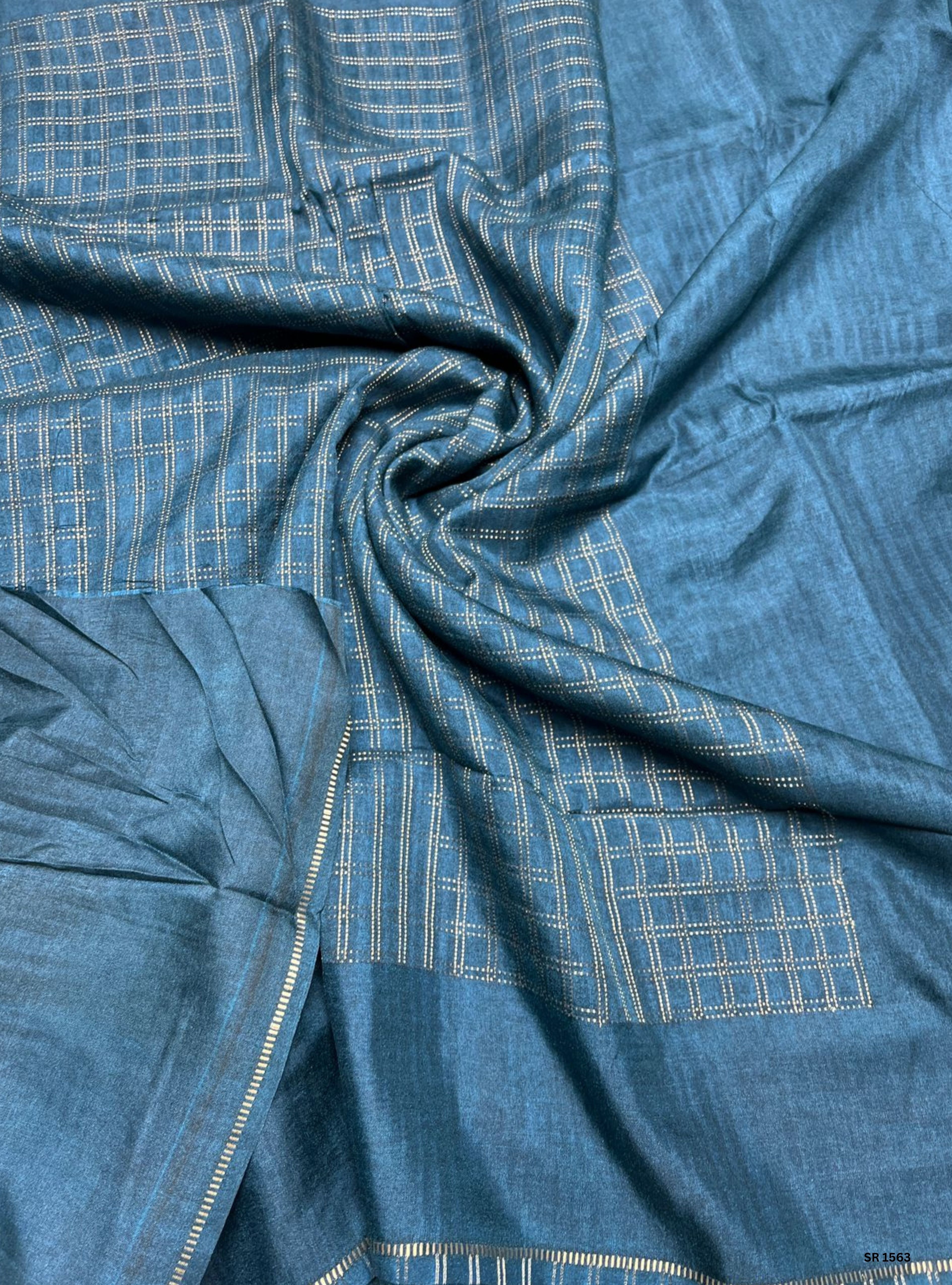 Teal - Moonga Tussar Saree