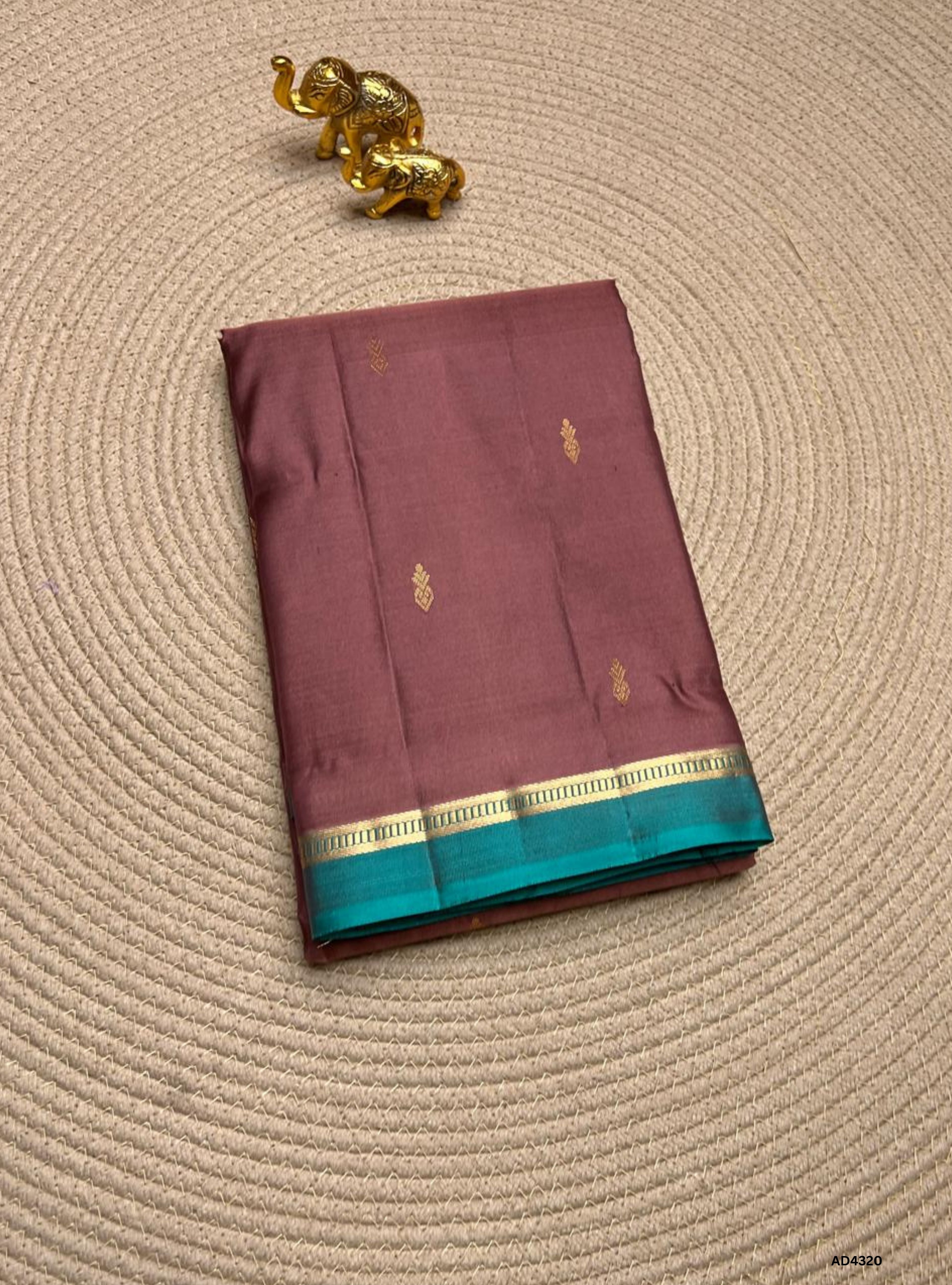 Rosewood Pink & emraled Green - Soft Silk Saree