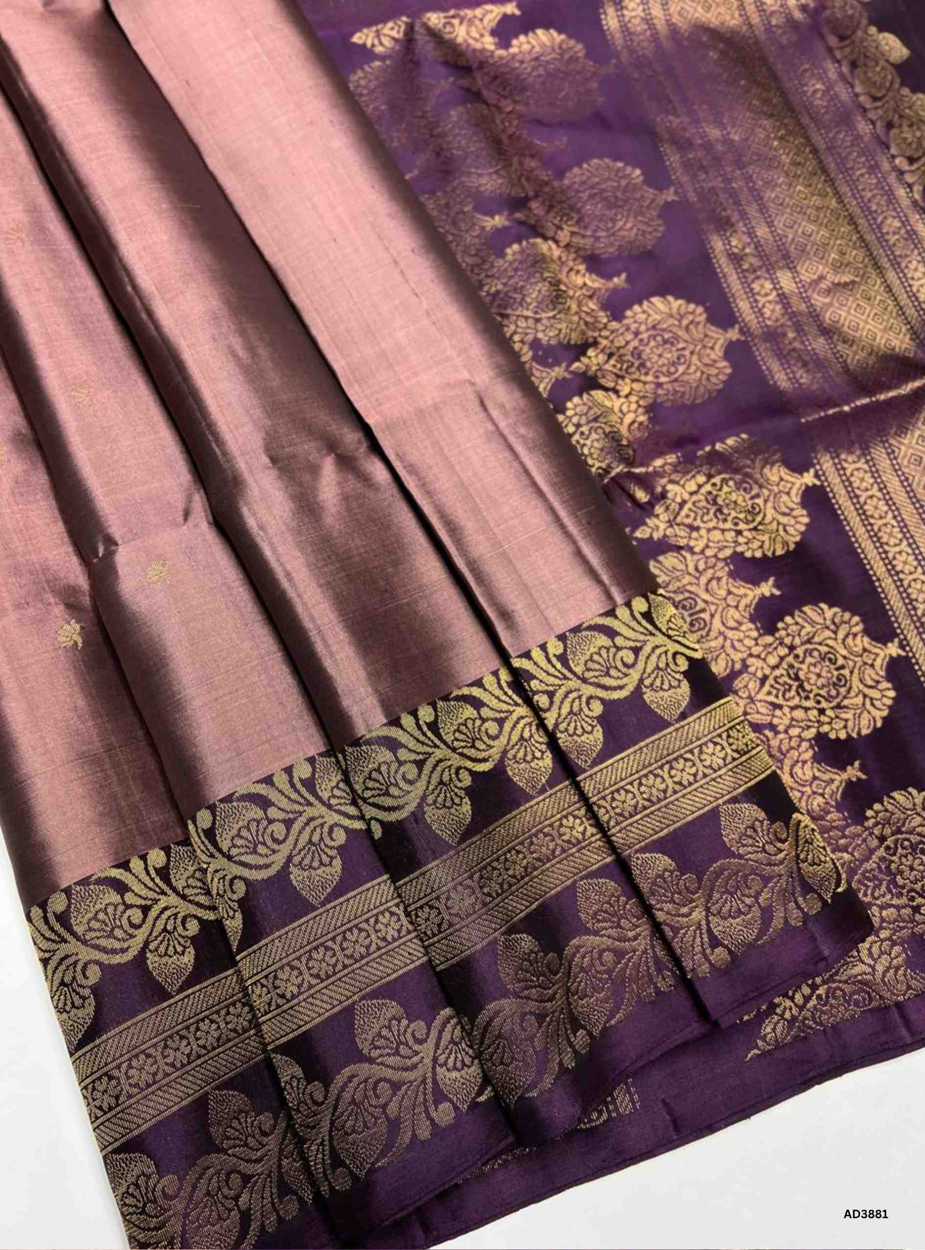 Coco & Burgundy - One Side Fancy Border Soft Silk Saree