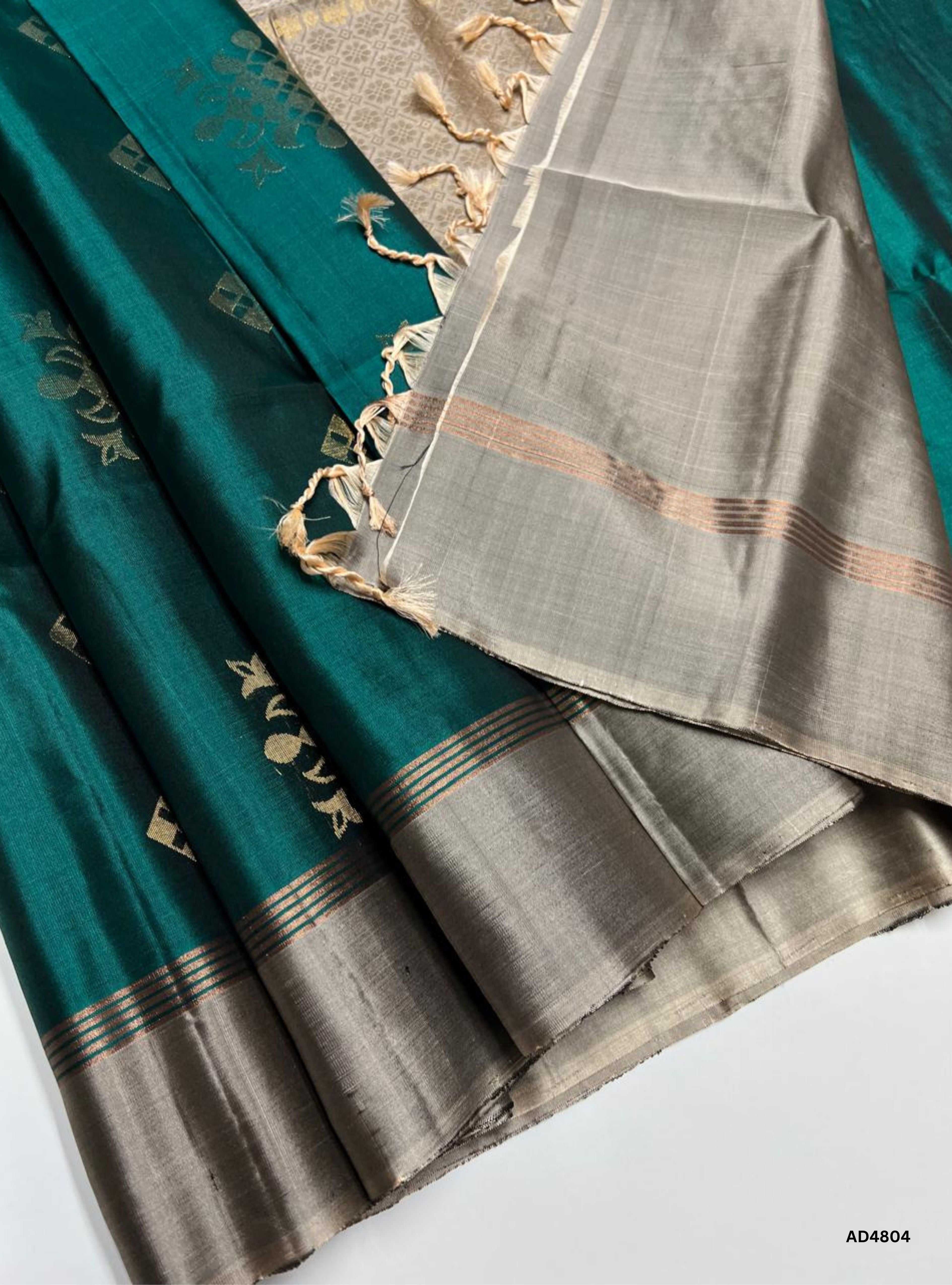Green & Grey - Soft Silk Saree