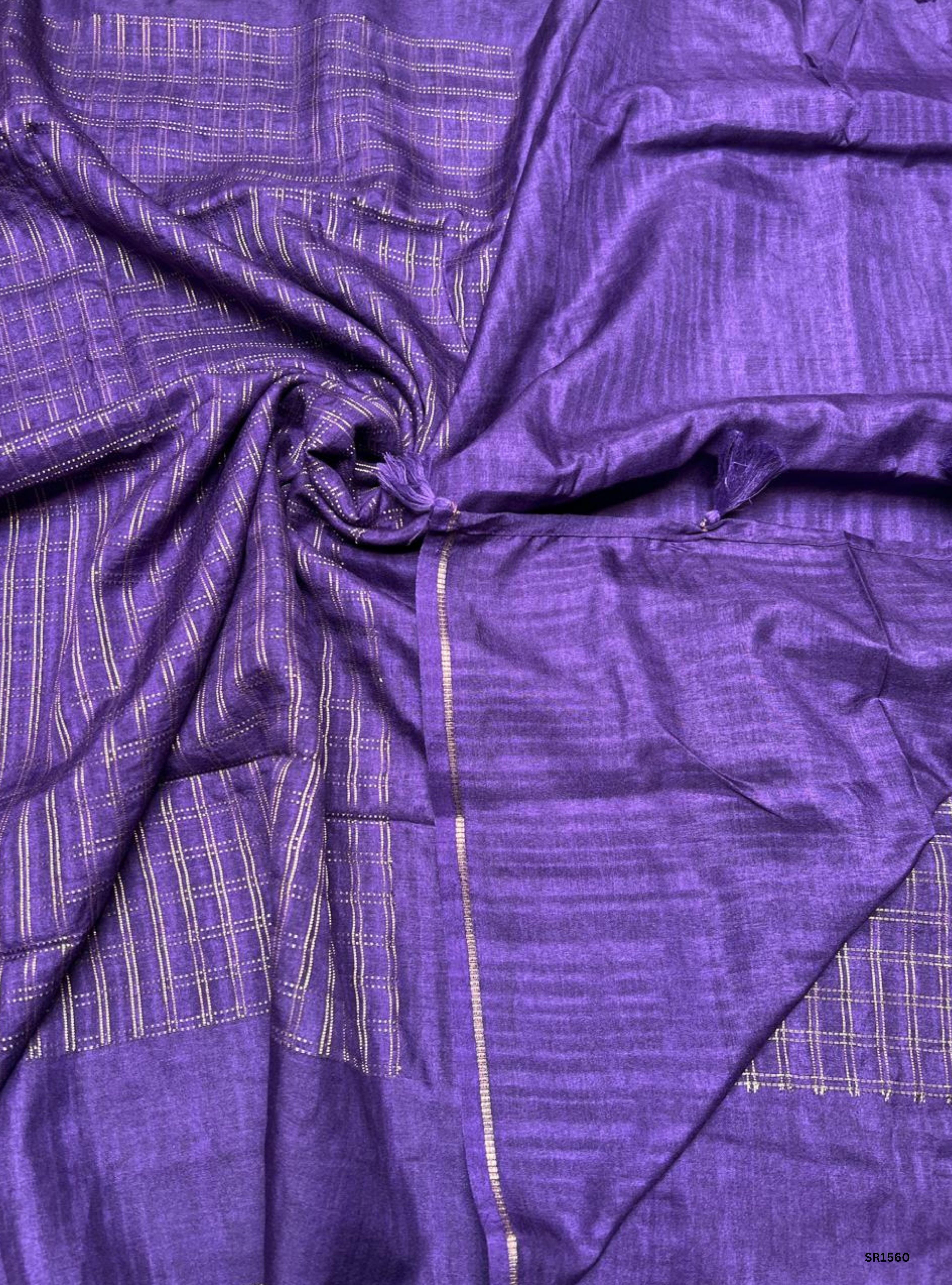 Purple - Moonga Tussar Saree