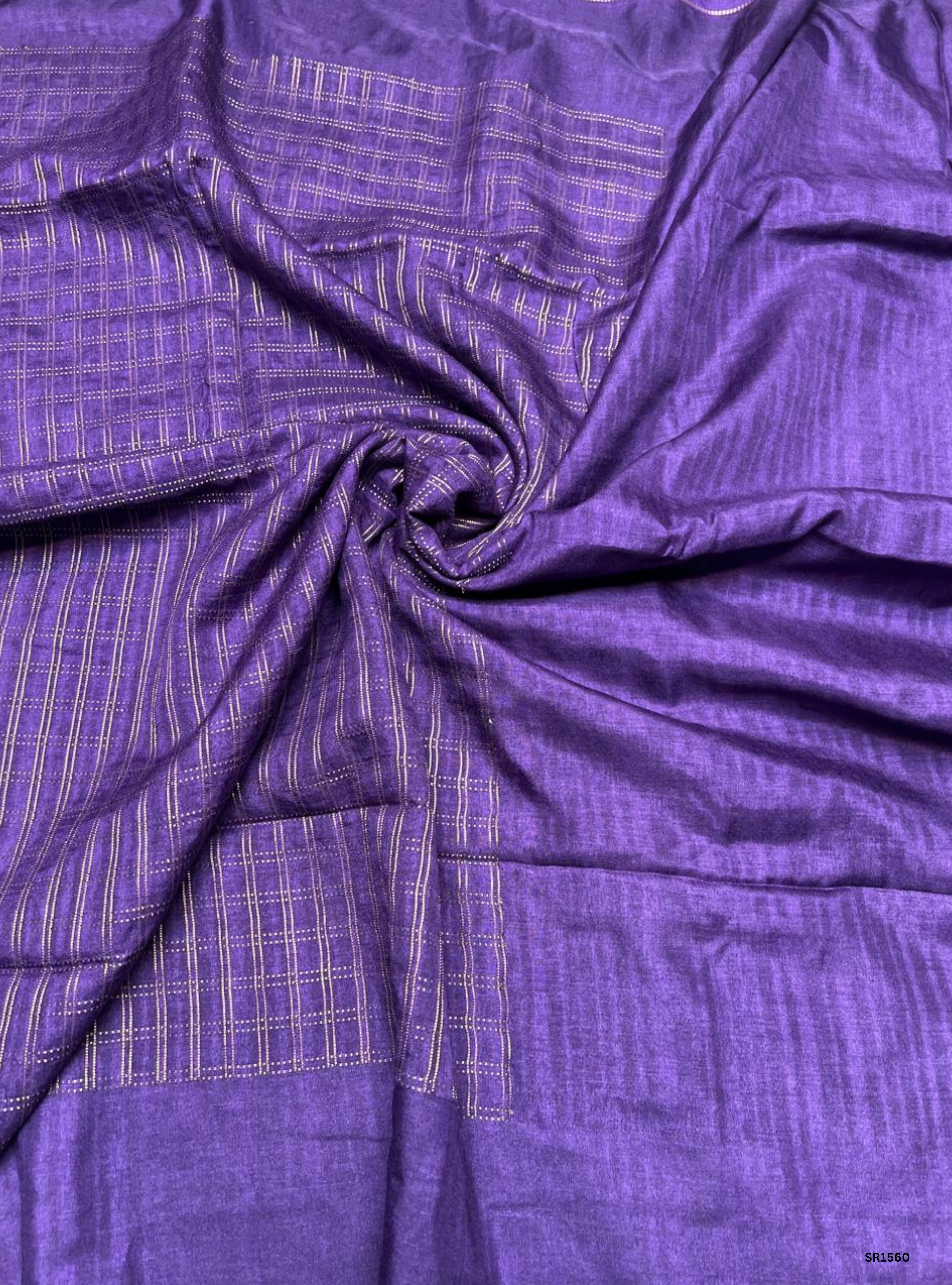 Purple - Moonga Tussar Saree