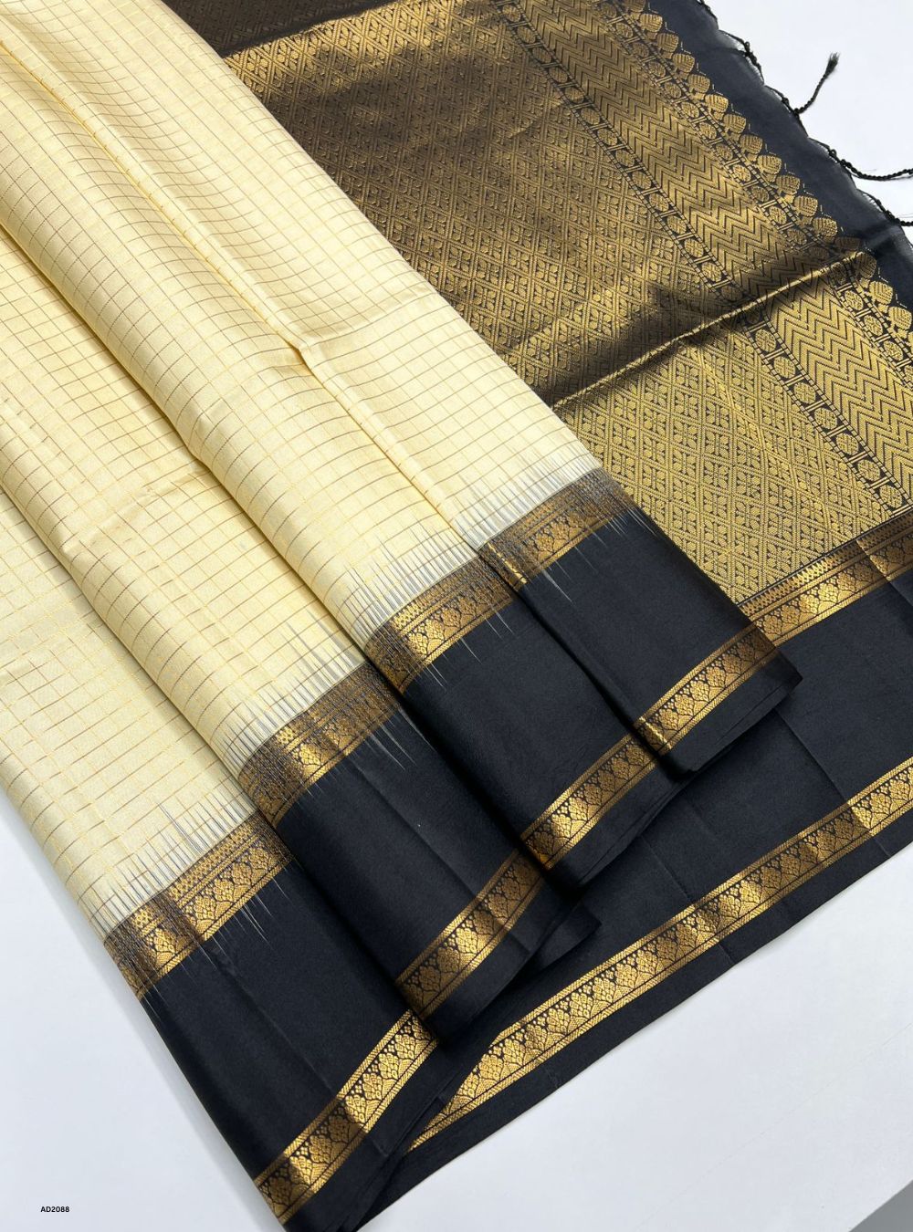 Butter & Black - Soft Silk Saree