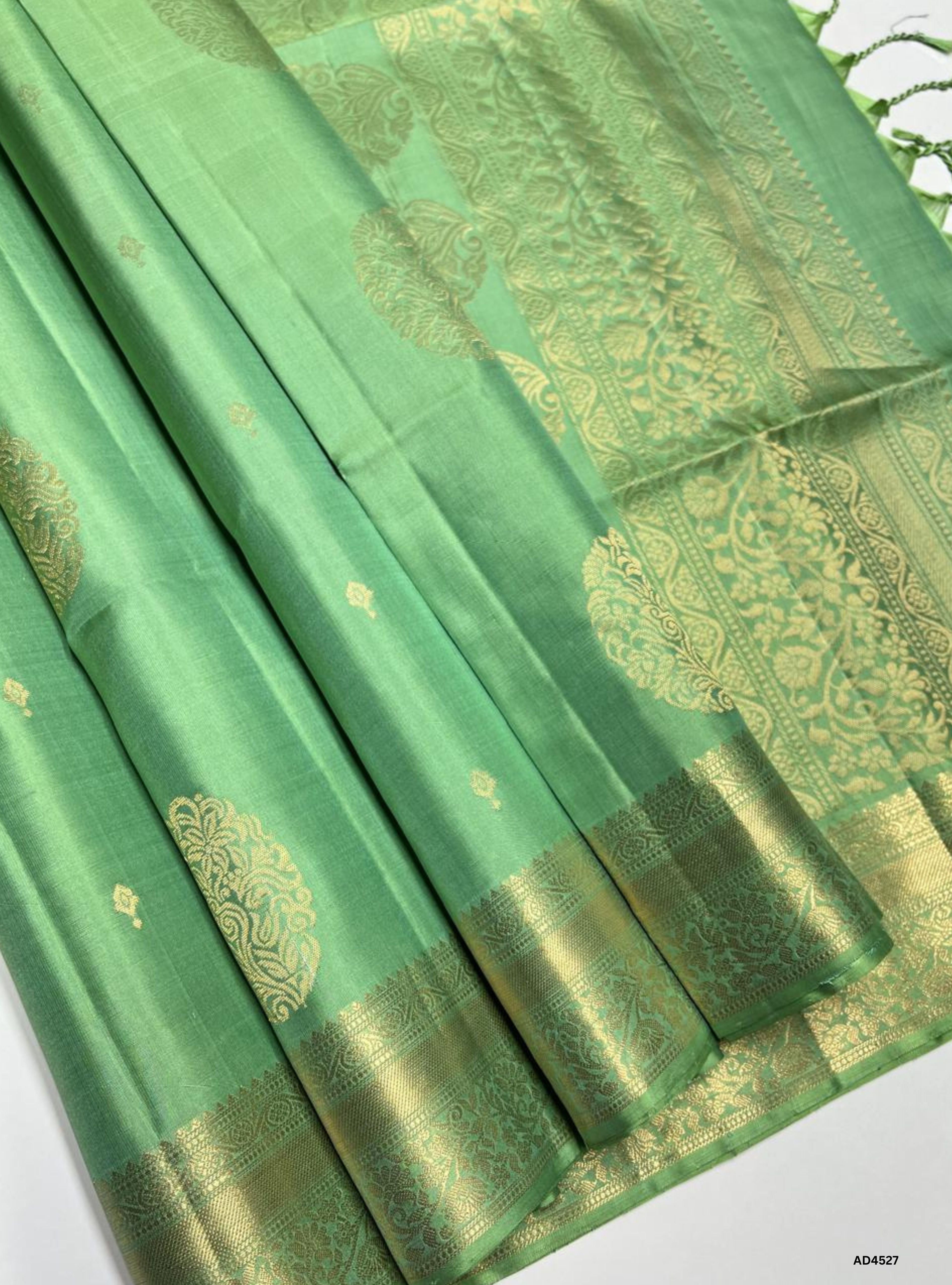 Mint Green - Kanchi Border Soft Silk Saree