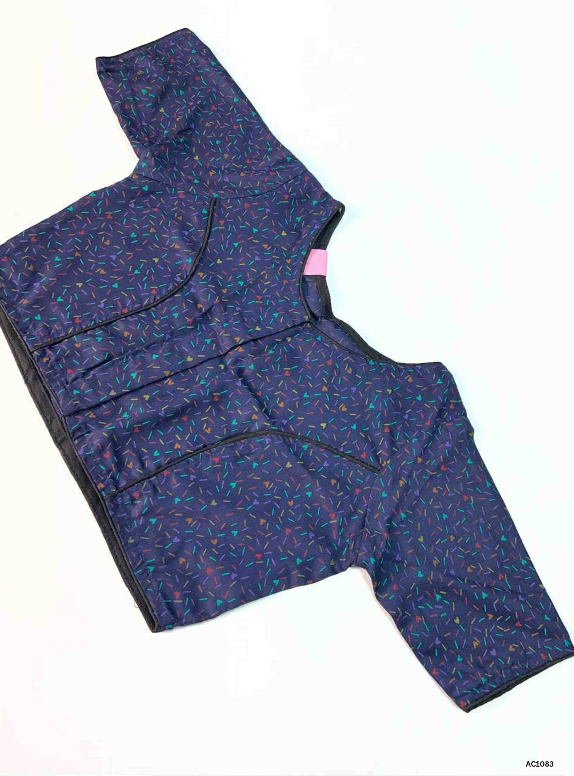 Readymade Ajrakh Blouse in Navy Blue Color