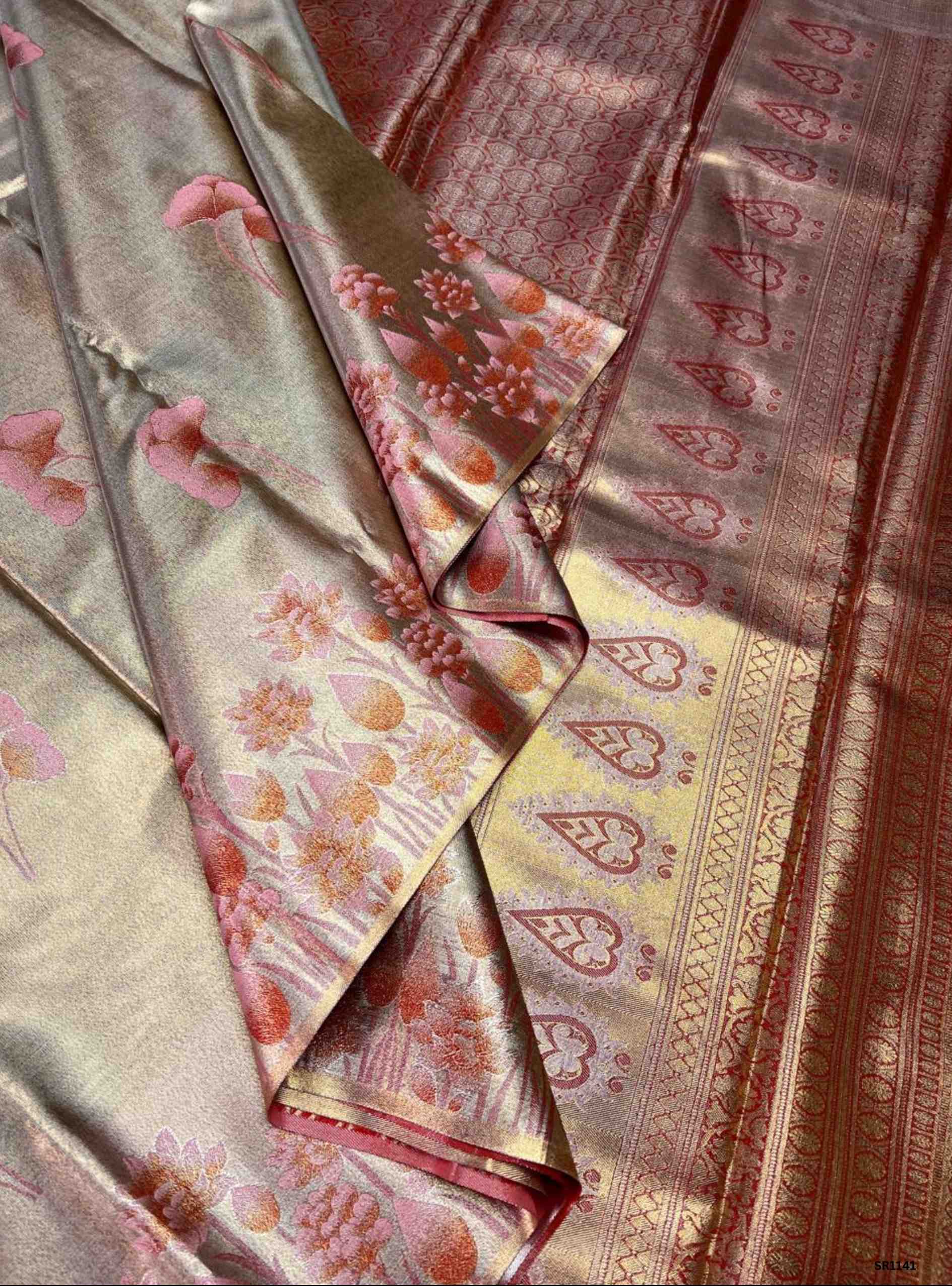 Silver Grey - Semi Silk Saree