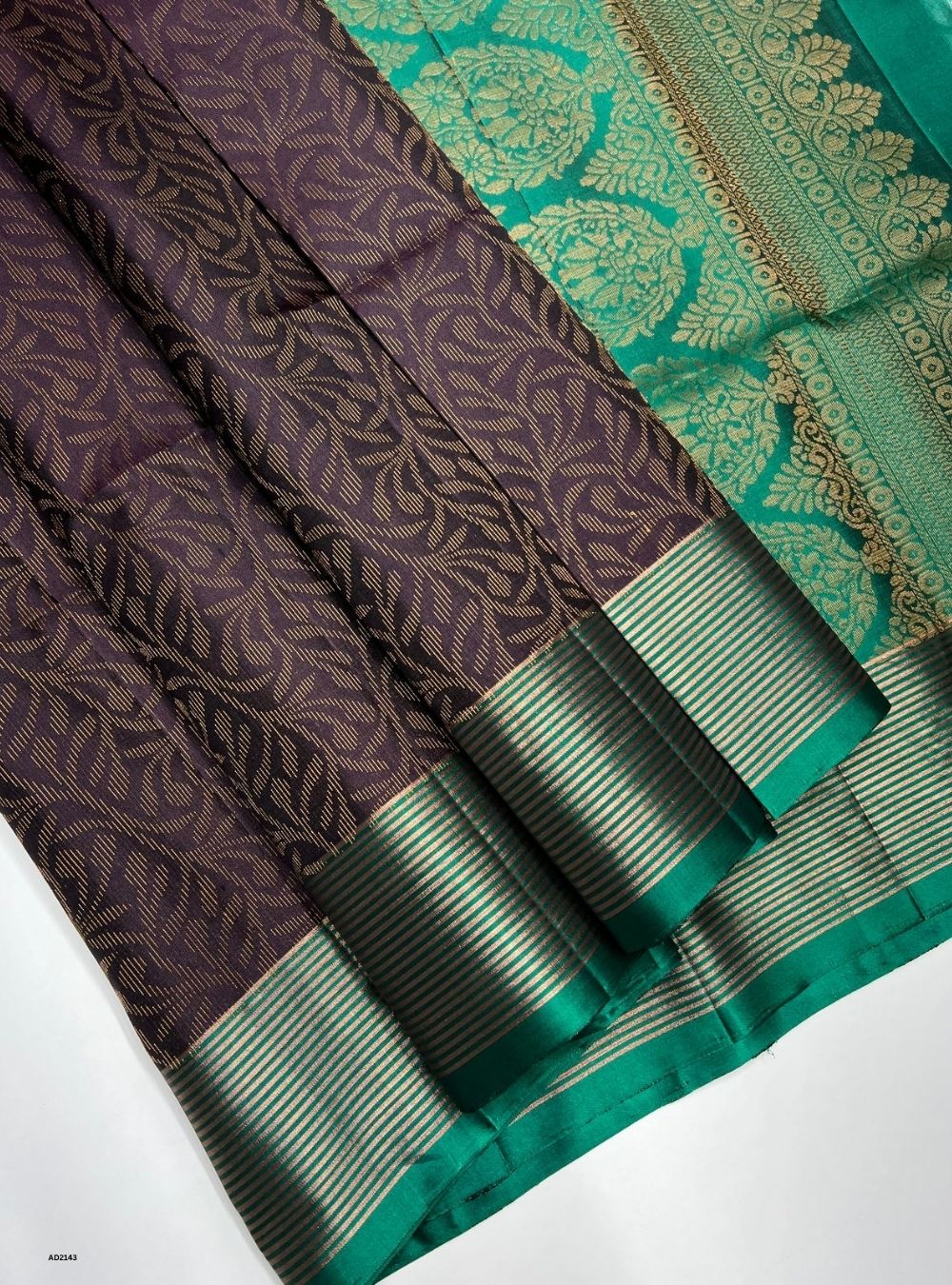 Plum & Emerald - Soft Silk Saree