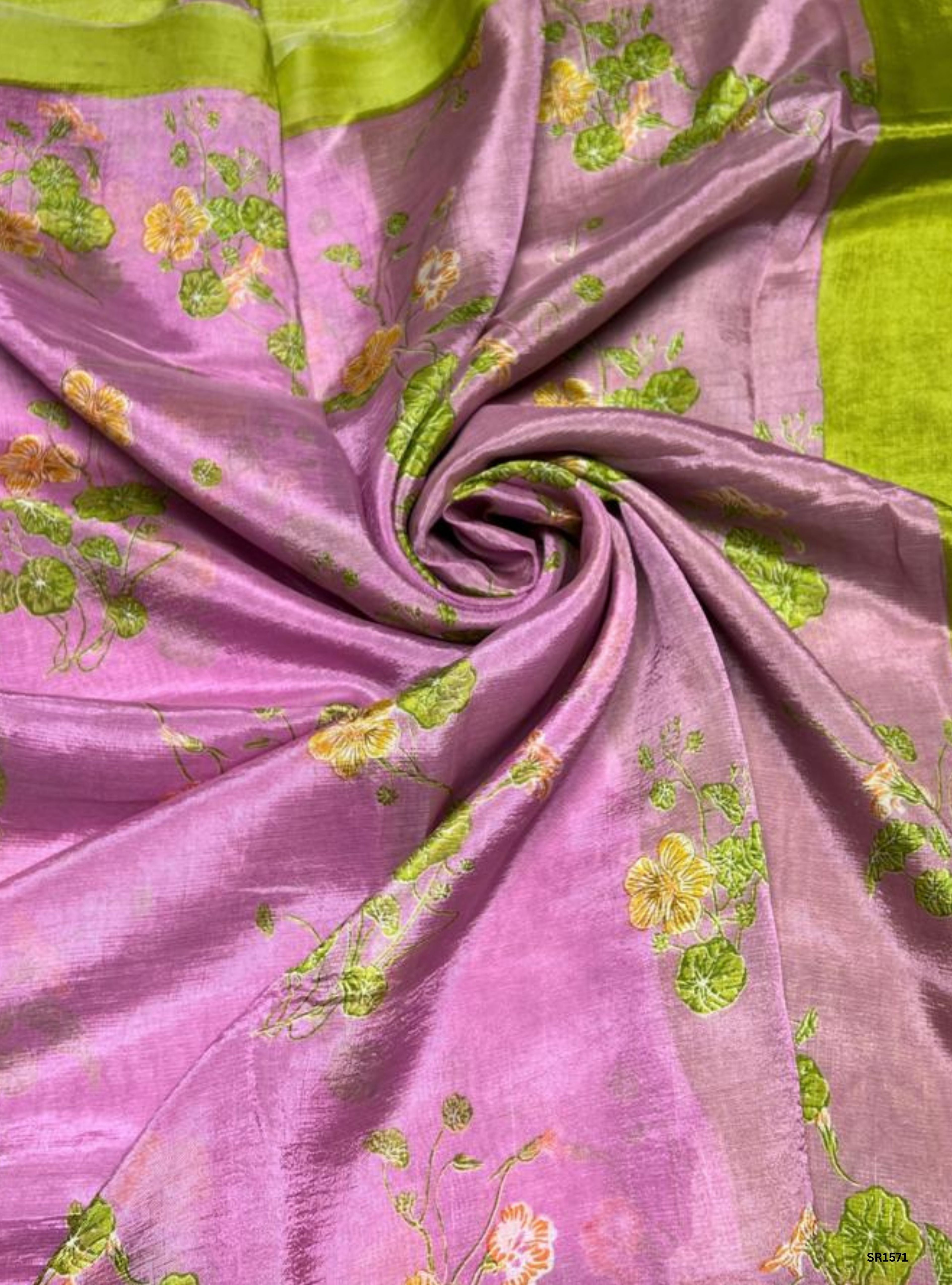 Pink - Mangalagiri Silk Saree