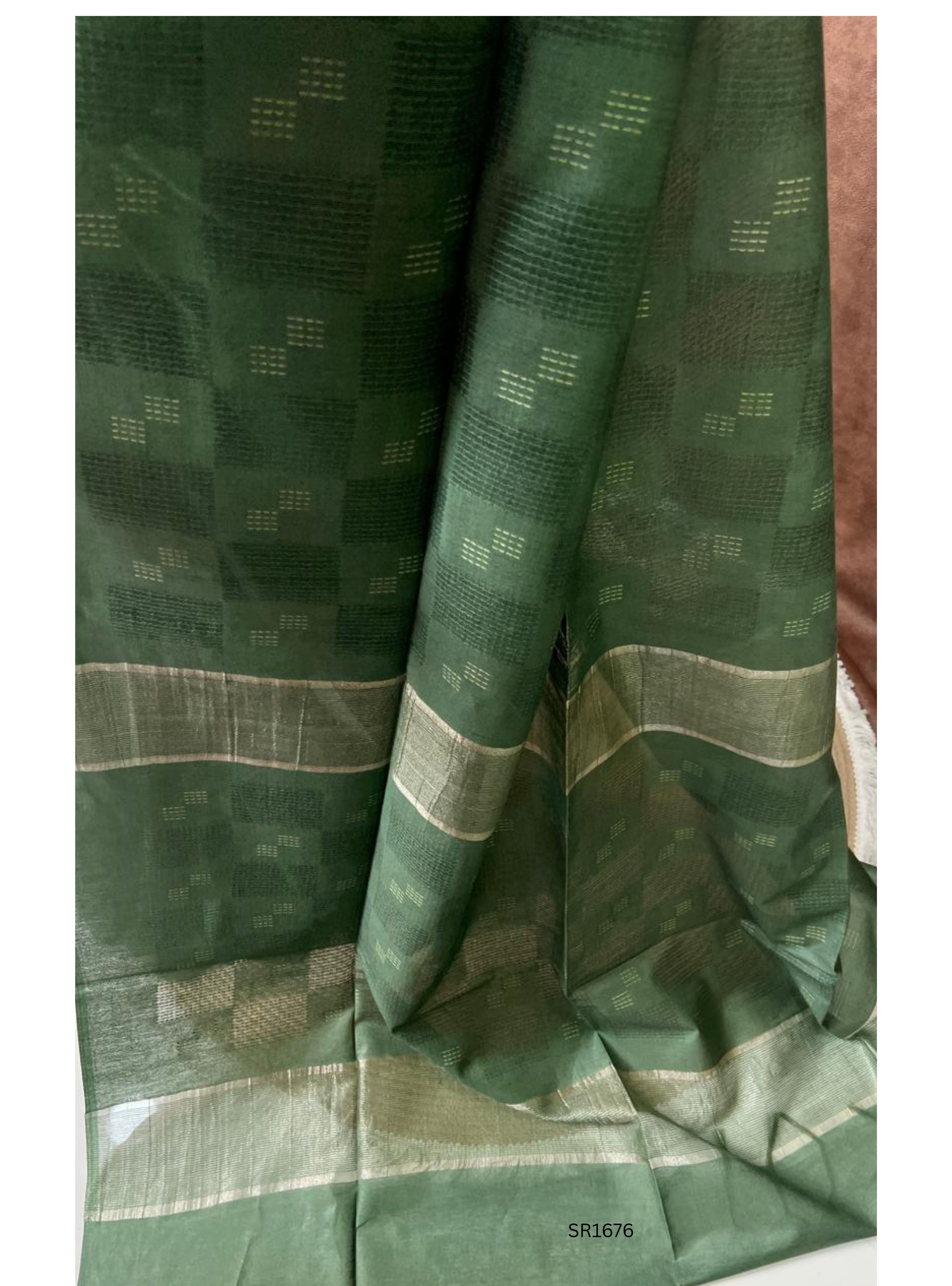Green - Moonga Silk Saree