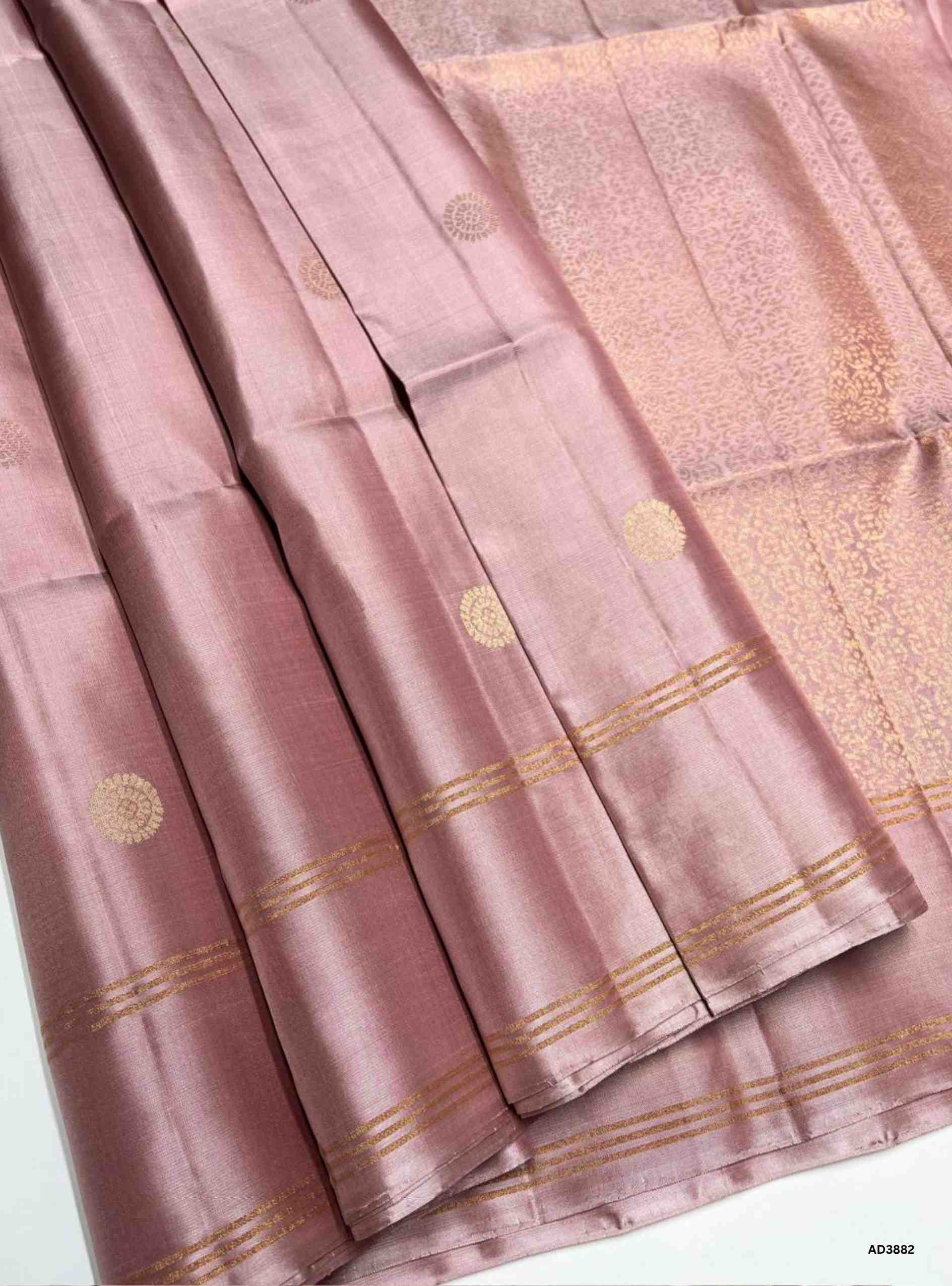 Crème Pink - Soft Silk Saree