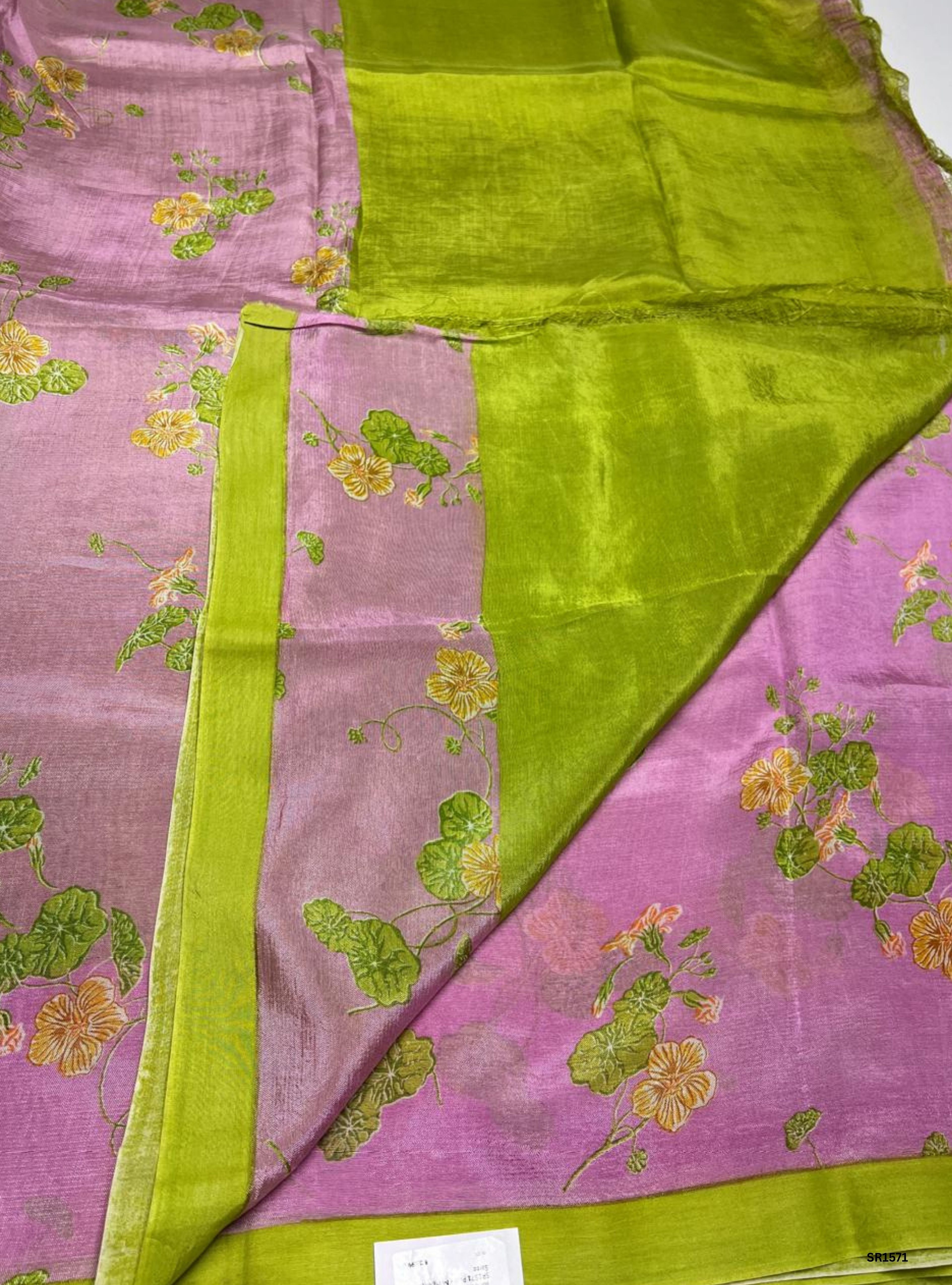 Pink - Mangalagiri Silk Saree