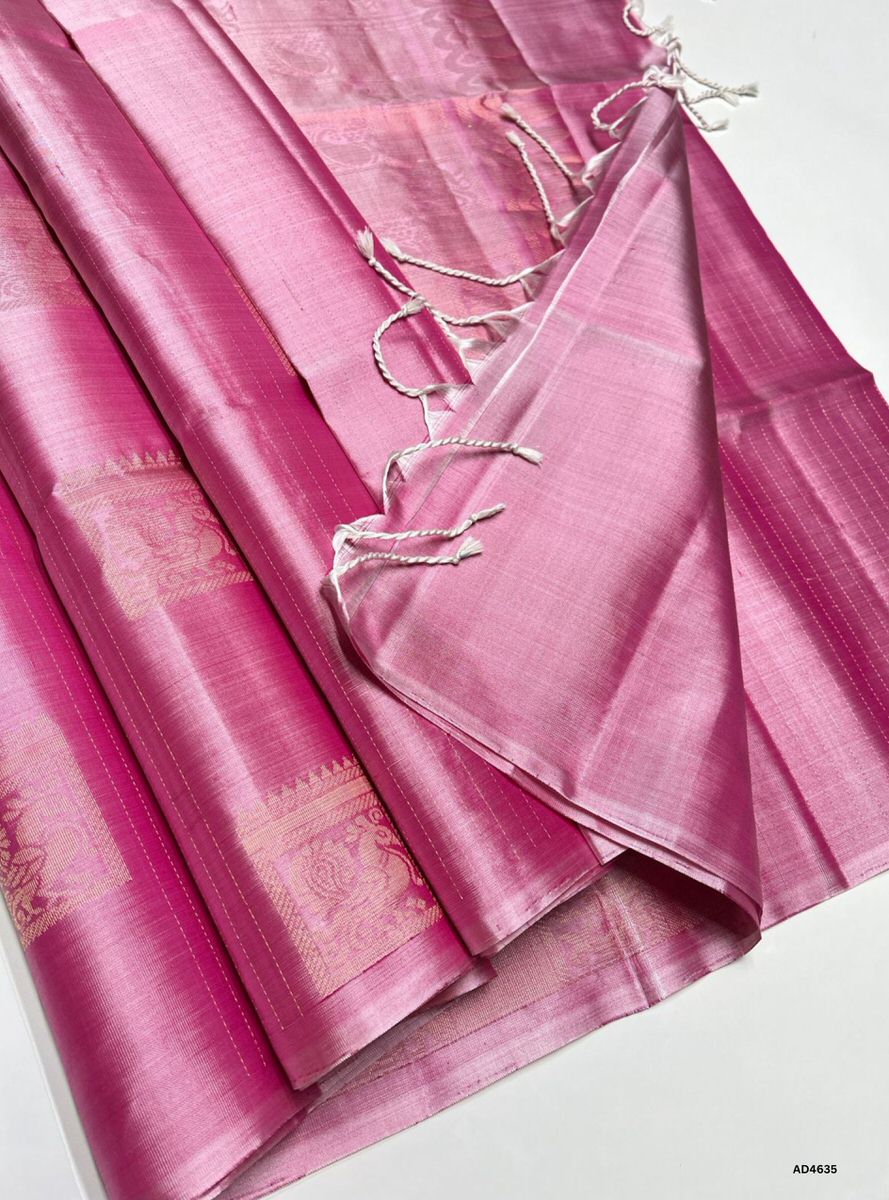Pink - Soft Silk Saree