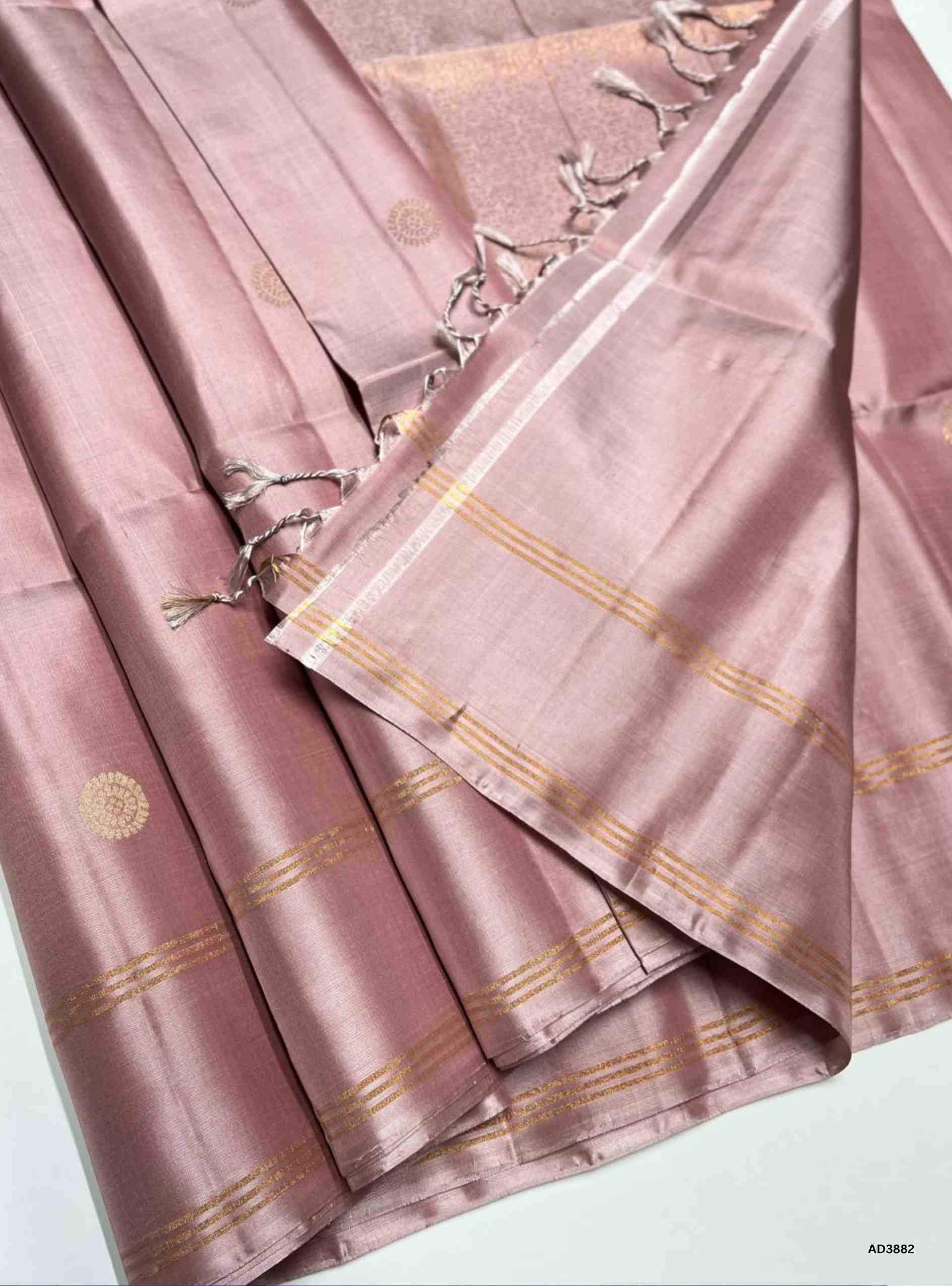 Crème Pink - Soft Silk Saree