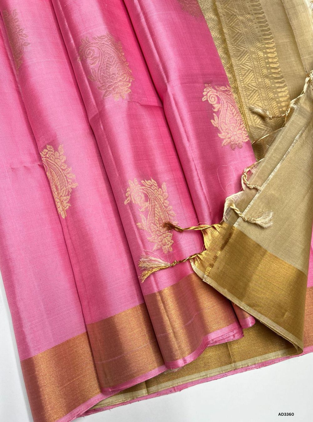 Pink & Ivory - Soft Silk Saree