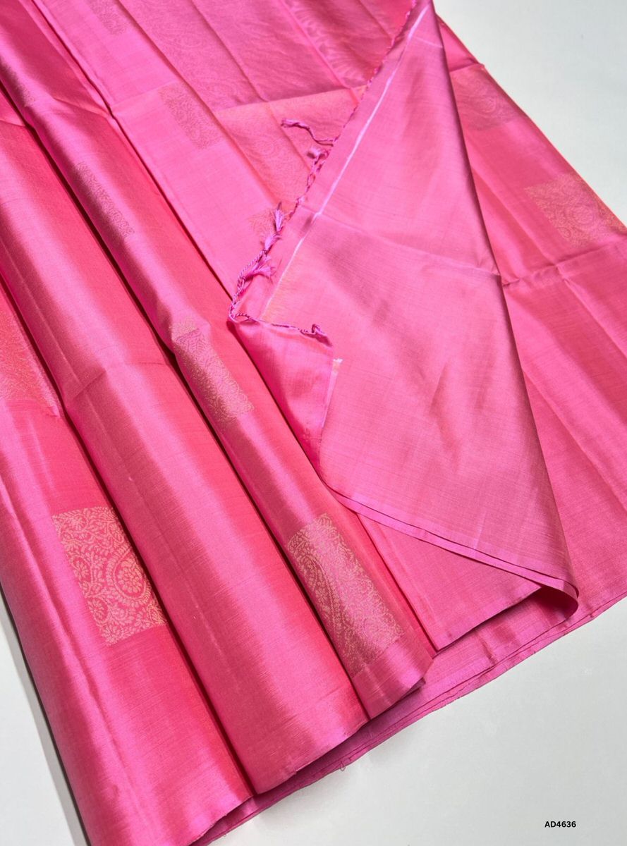 Bubble Gum Pink - Soft Silk Saree