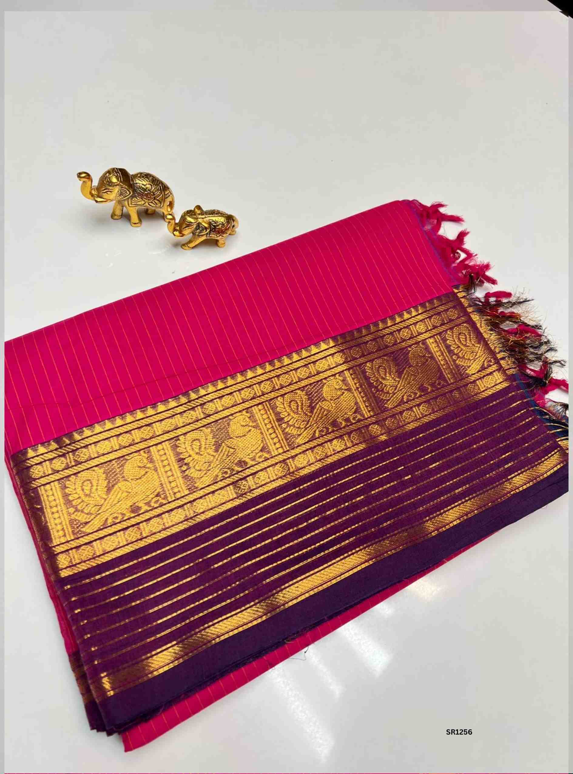 Rani Pink & Purple - Kanchi Cotton Saree