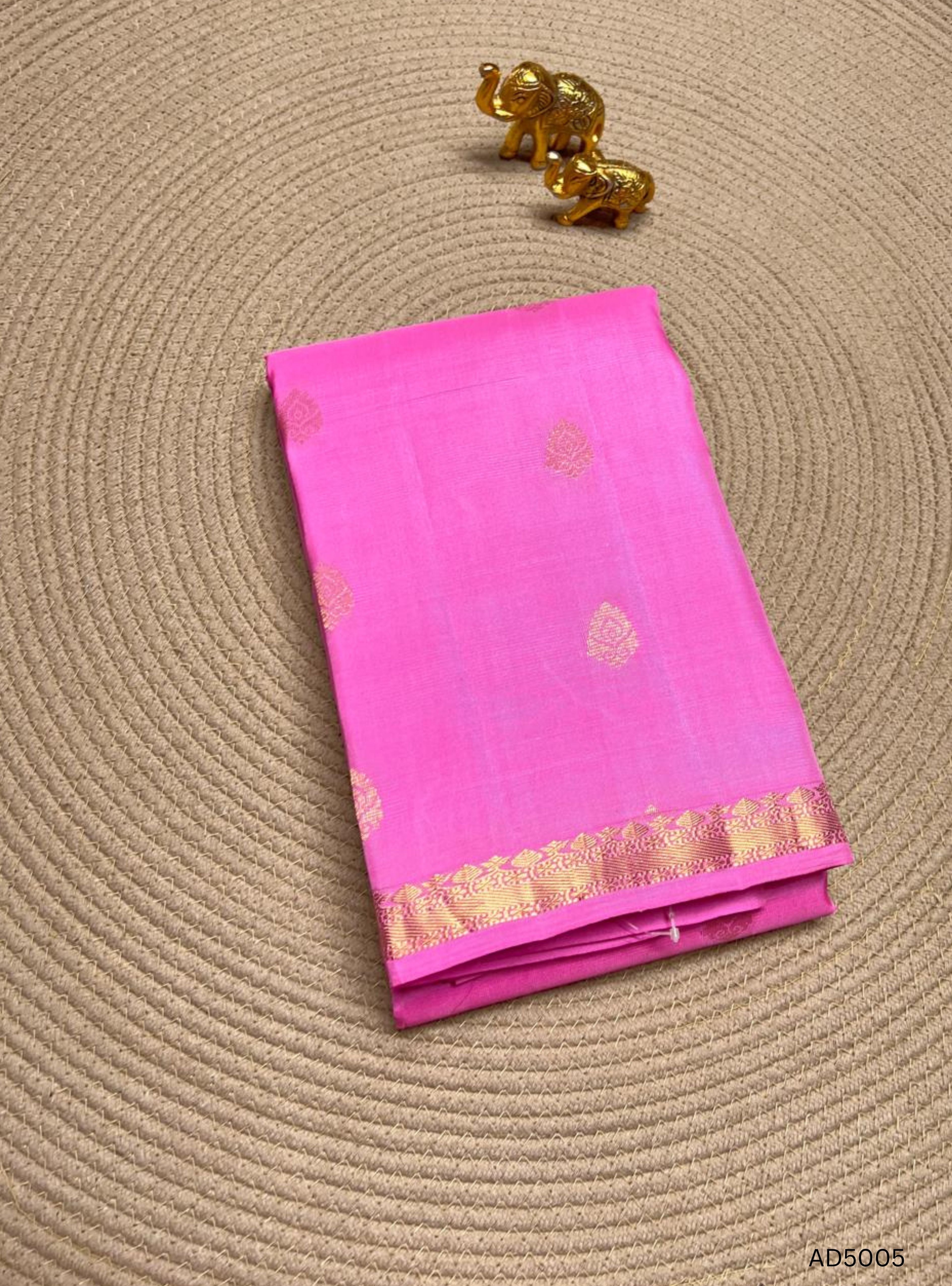 Baby Pink - Kanchi Border Soft Silk Saree