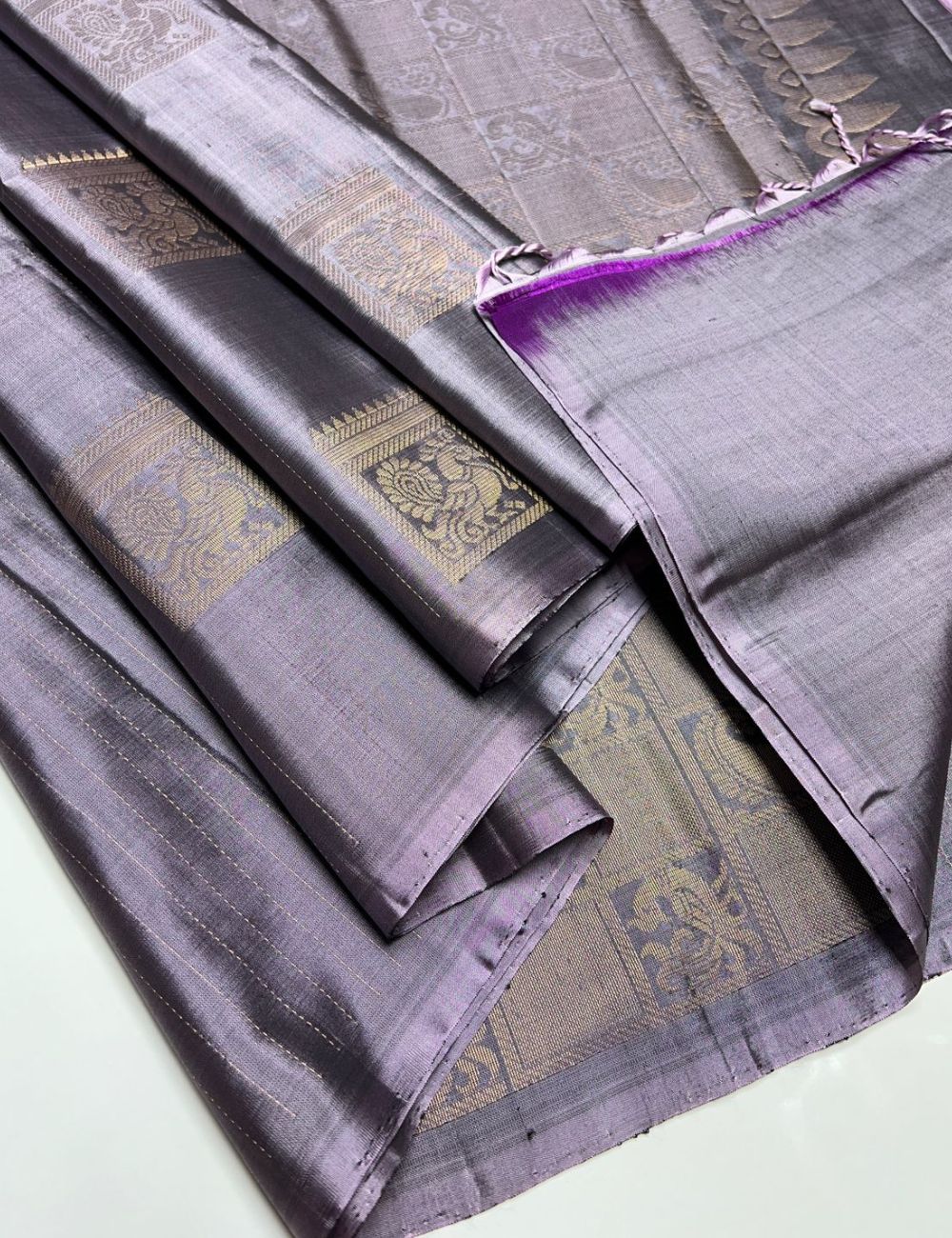 Milky Lavender - Soft Silk Saree