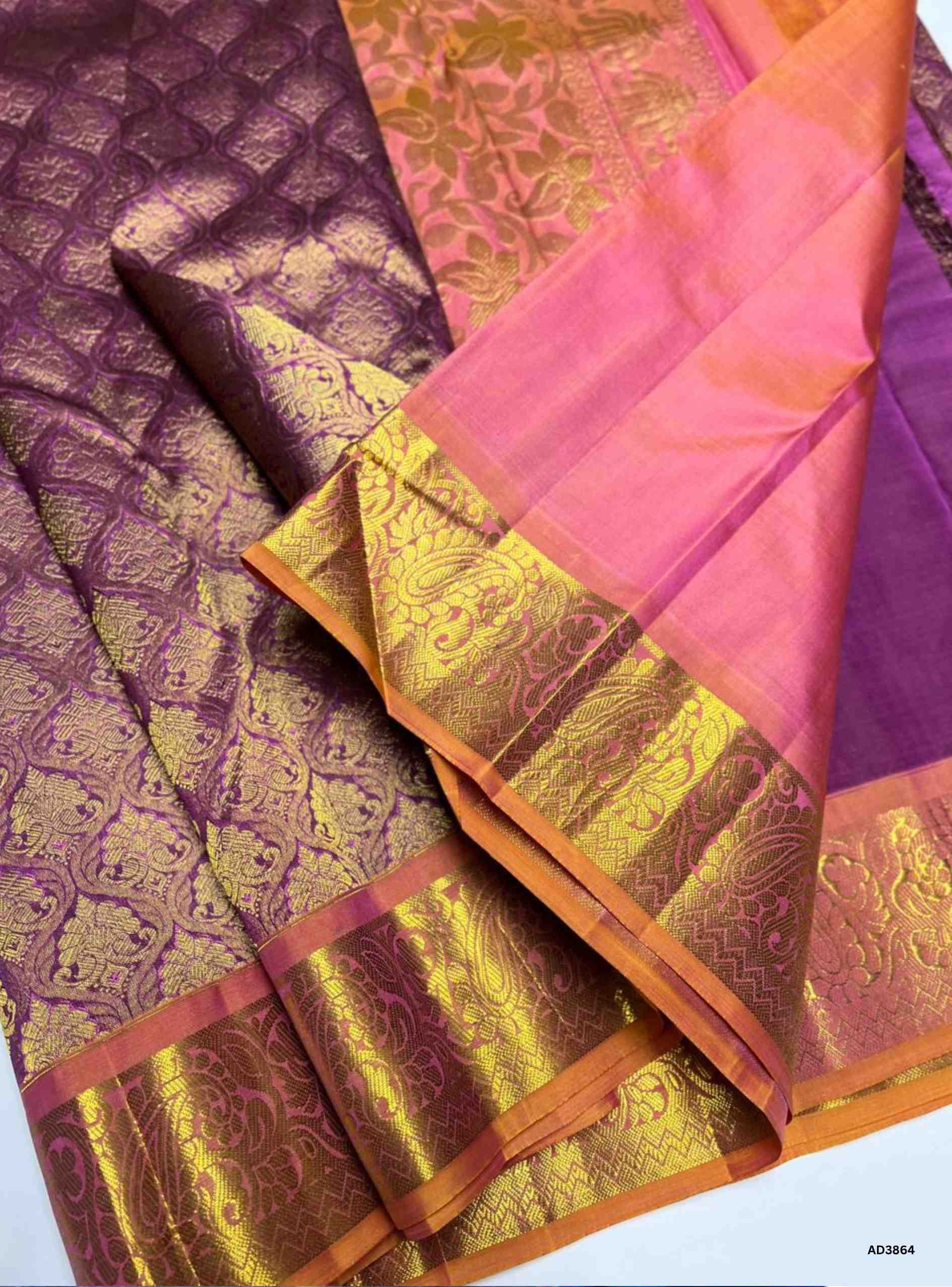 Pink & Peach - Kanjeevaram Bridal Saree