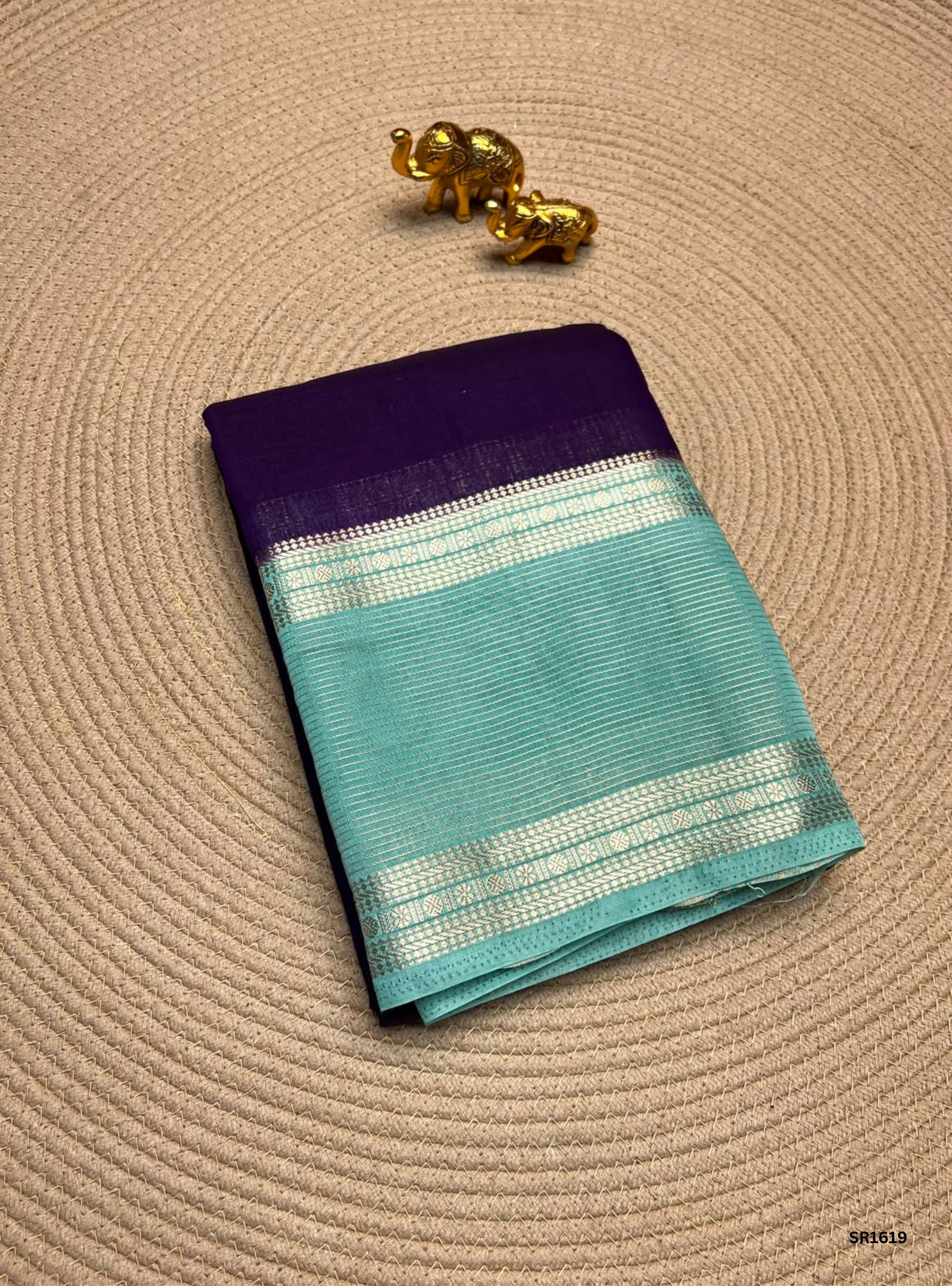 Purple & Mint Green - Binny Silk Saree