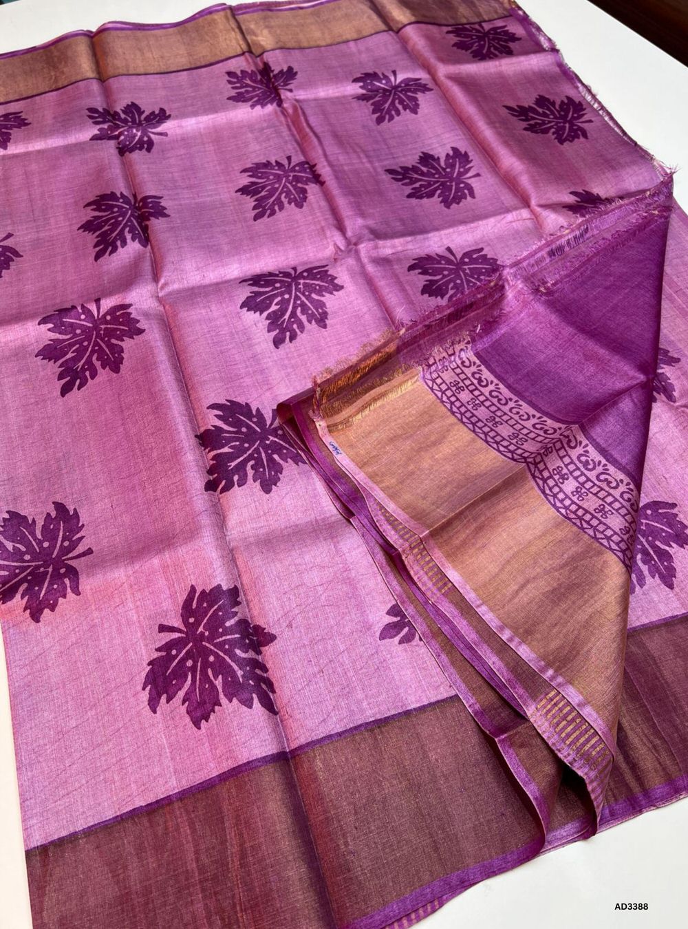 Purple - Pure Tussar Saree