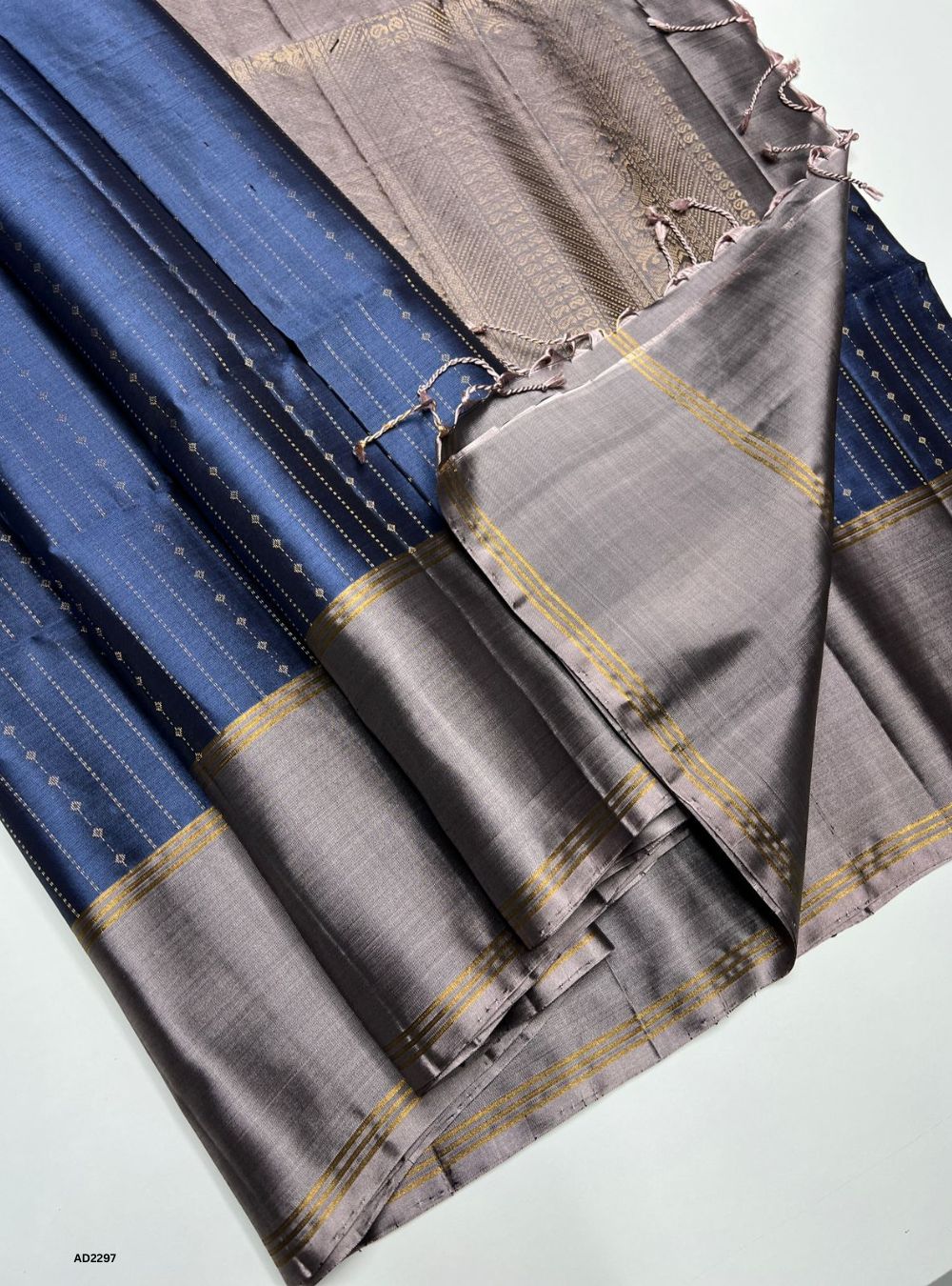 Blueberry & Gery - Soft Silk Saree