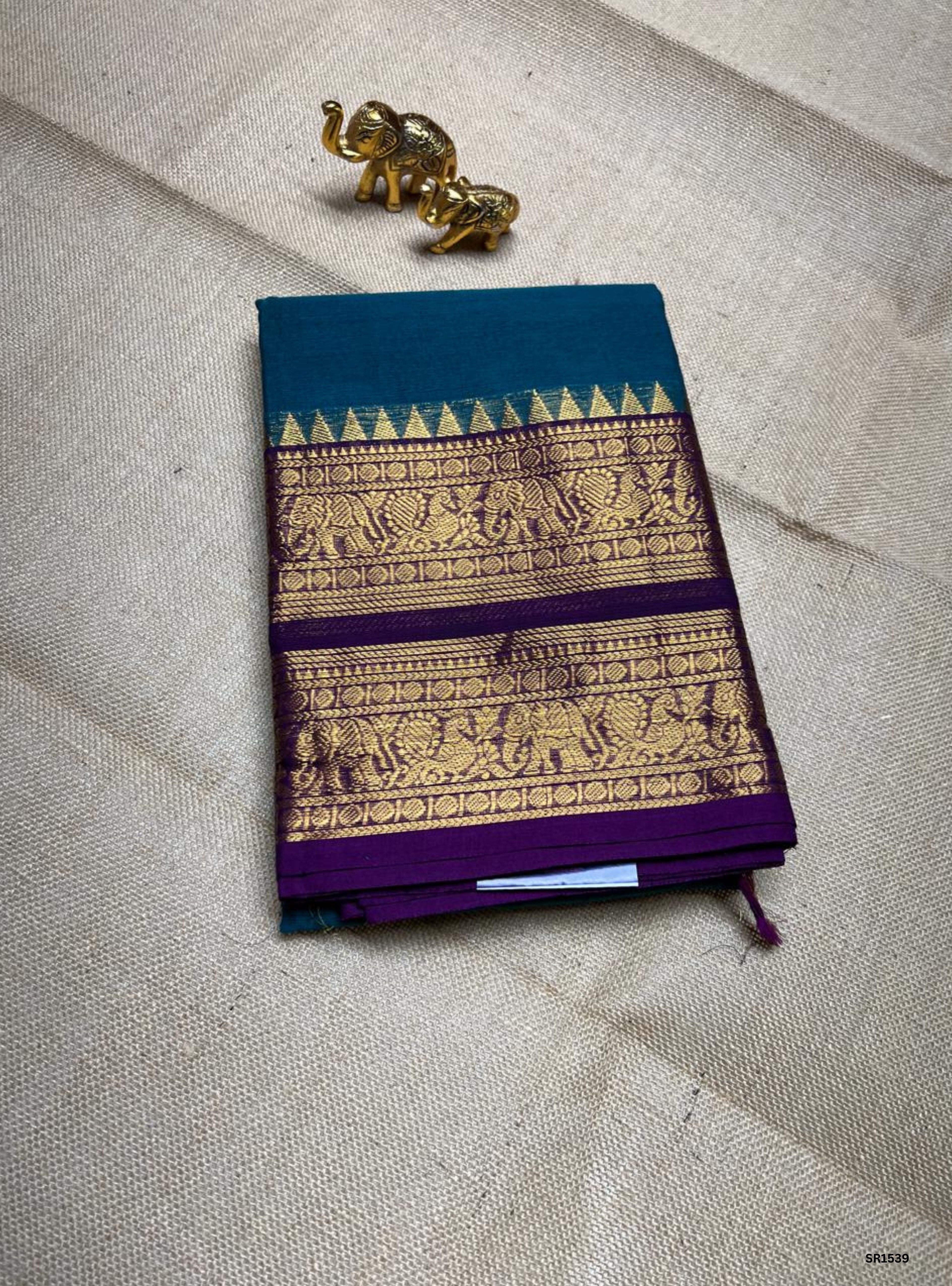 Teal & Magenta - Kanchi Cotton Saree