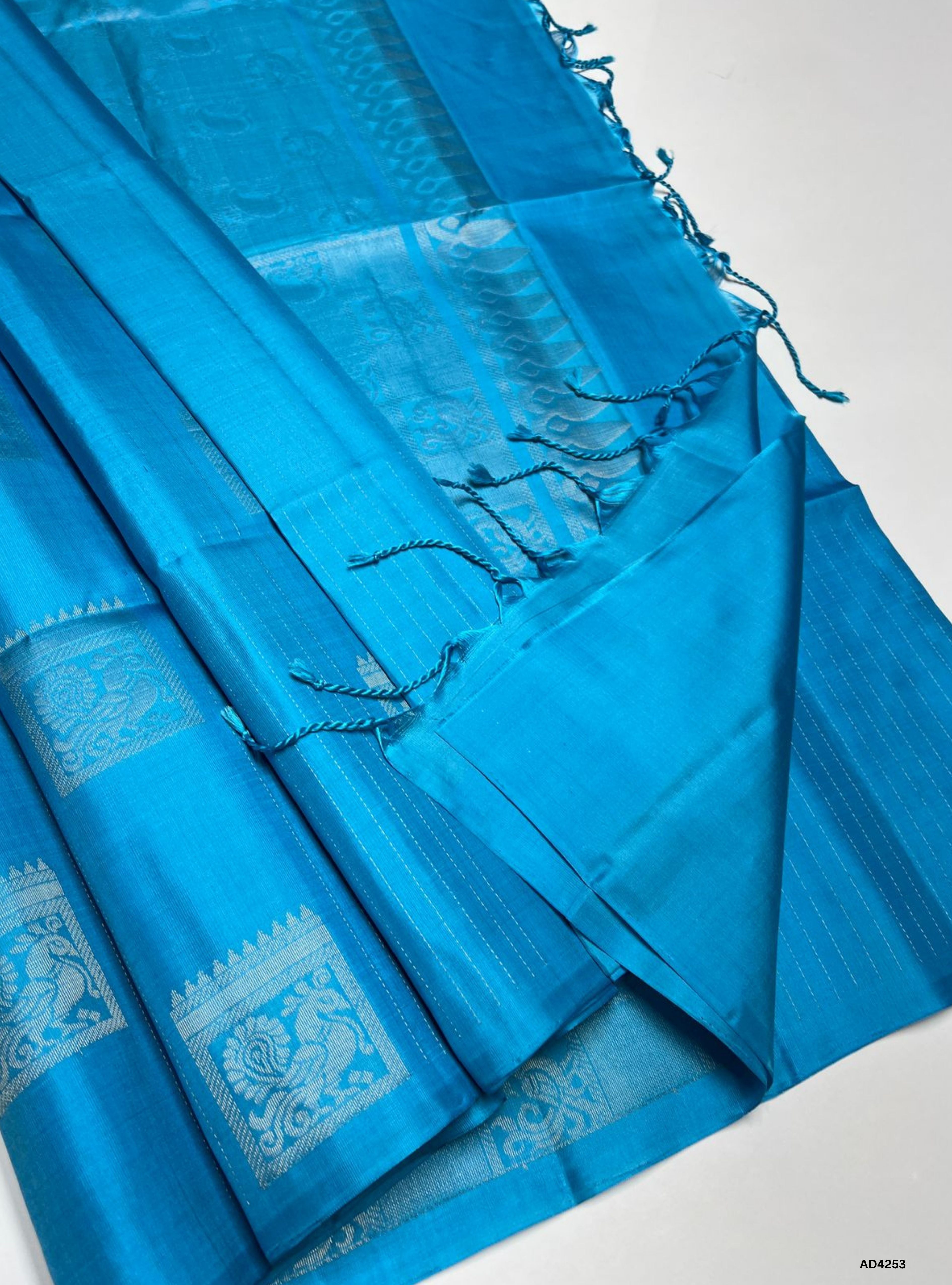 Aquva Blue - Soft Silk Saree