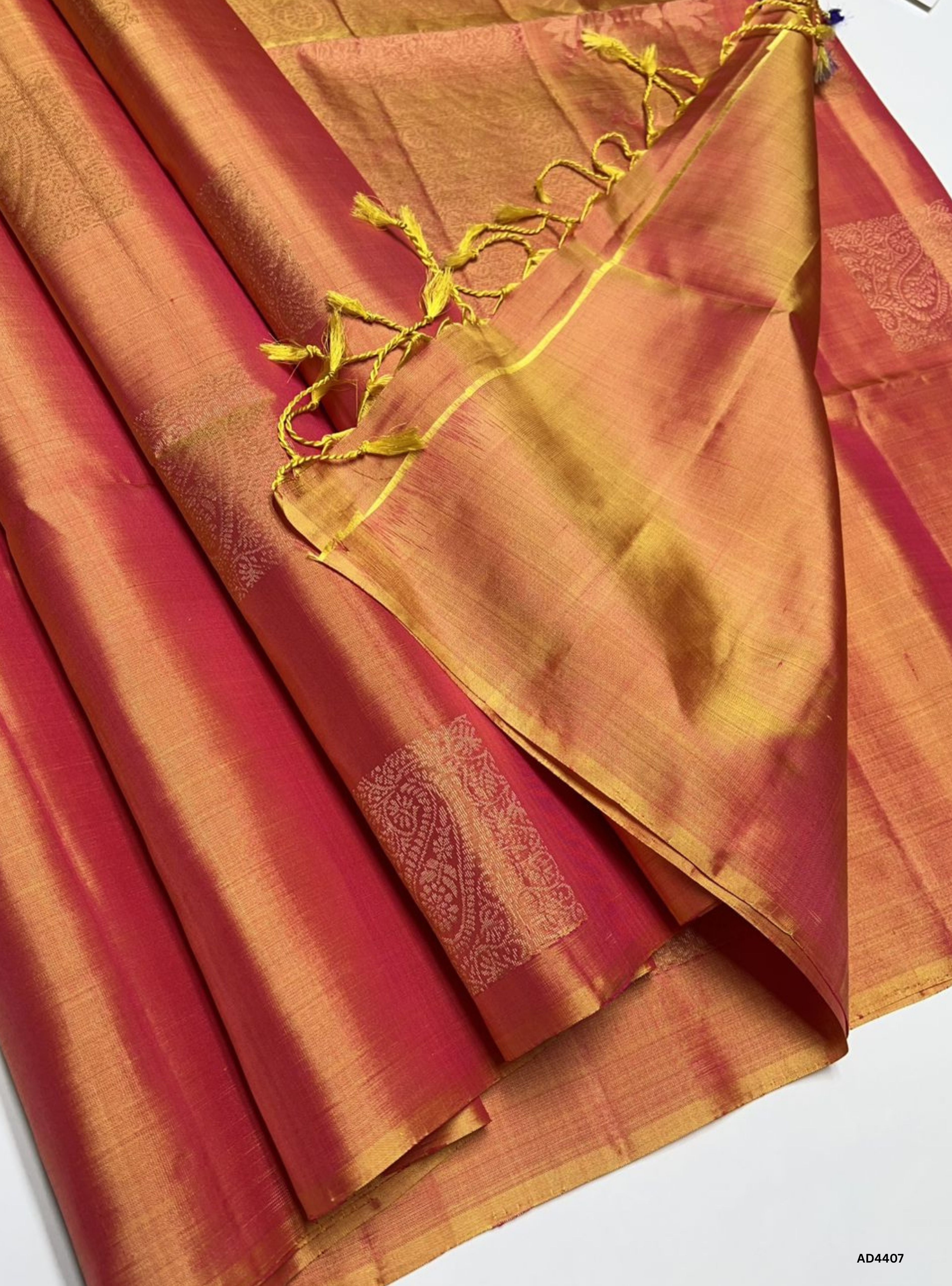 Yellowish Pink - Soft Silk Saree