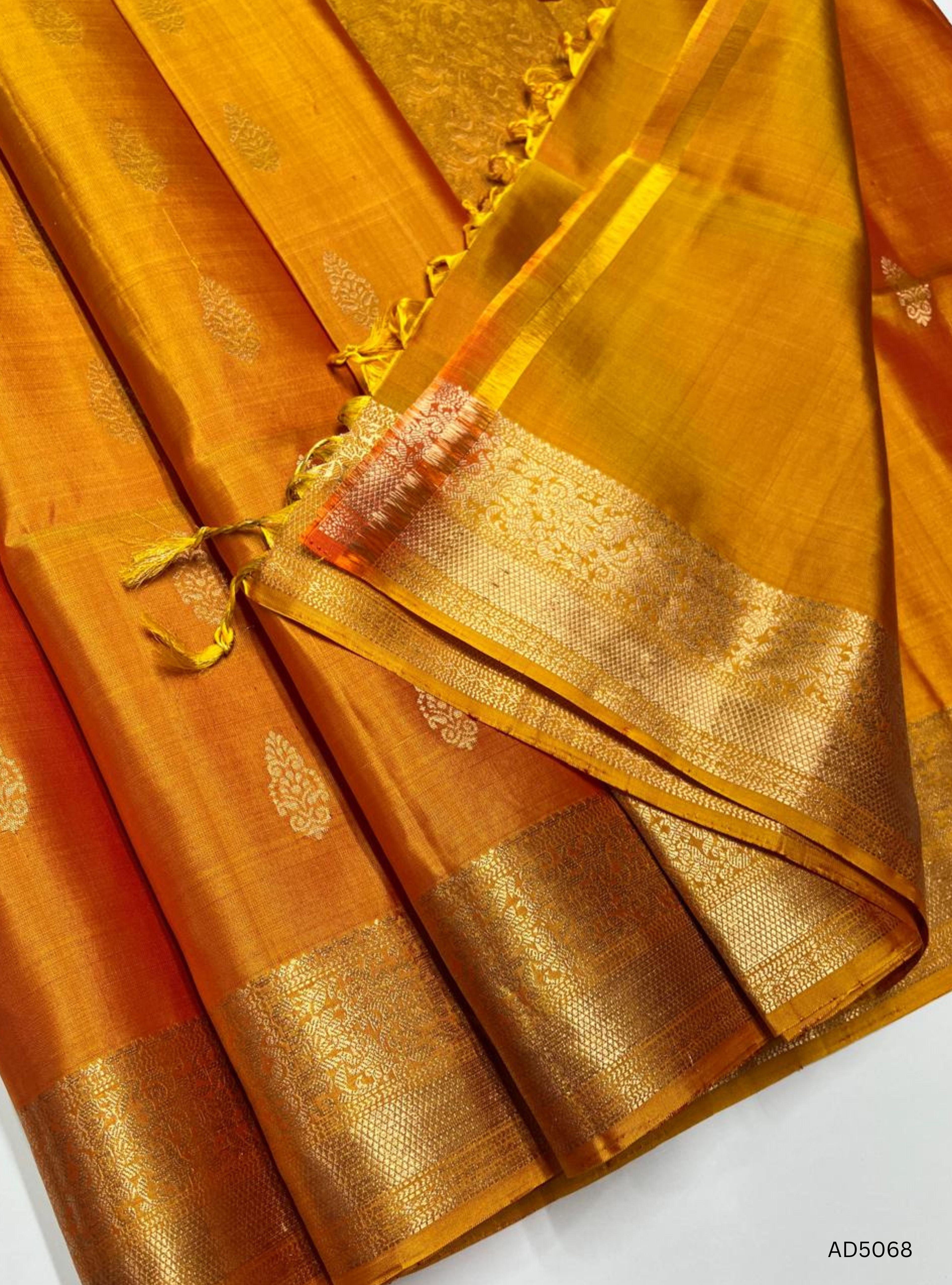Mango Yellow - Kanchi Border Soft Silk Saree