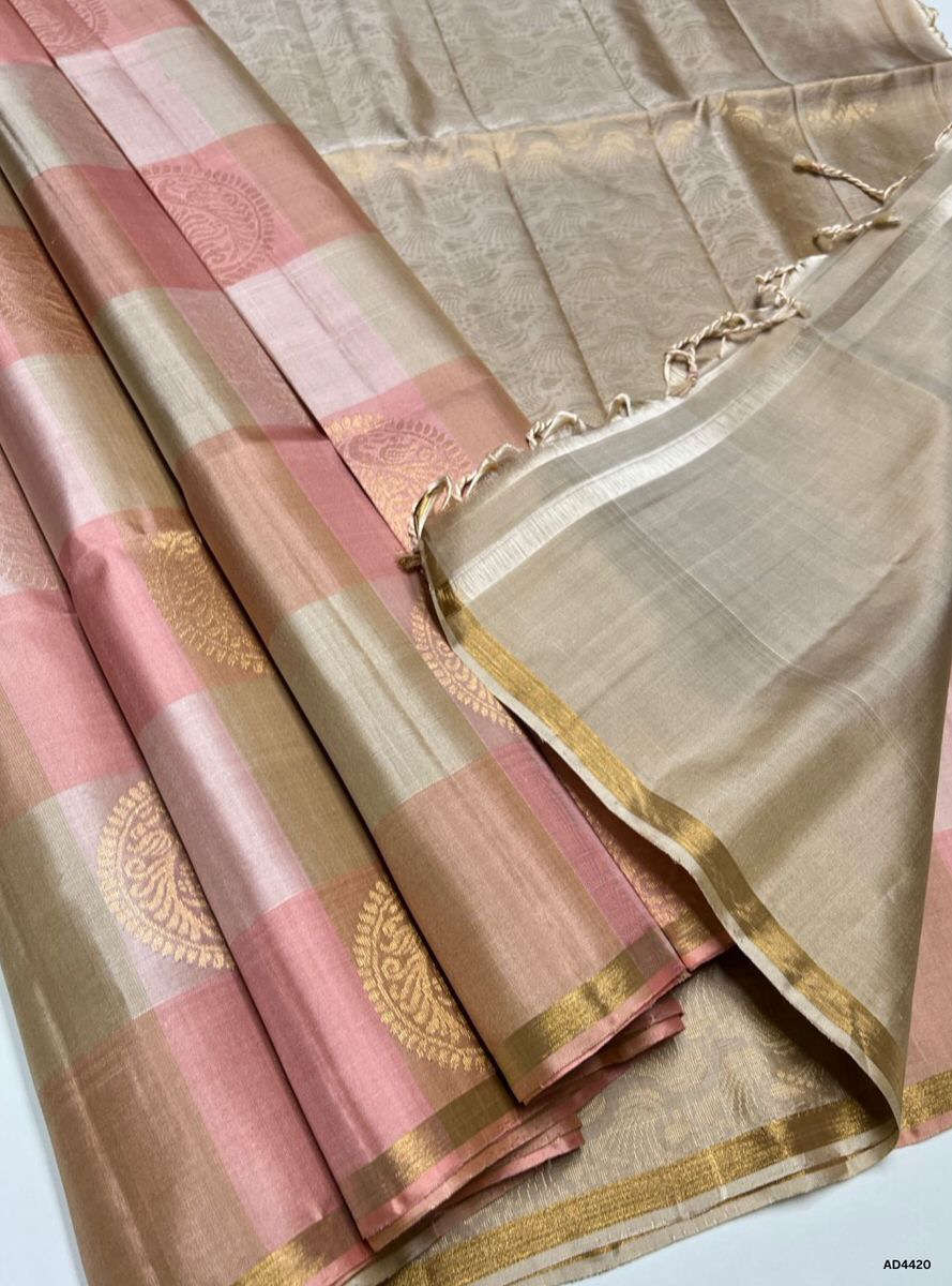 Pink & Beige - Pazhum Pazhamum Soft Silk Saree