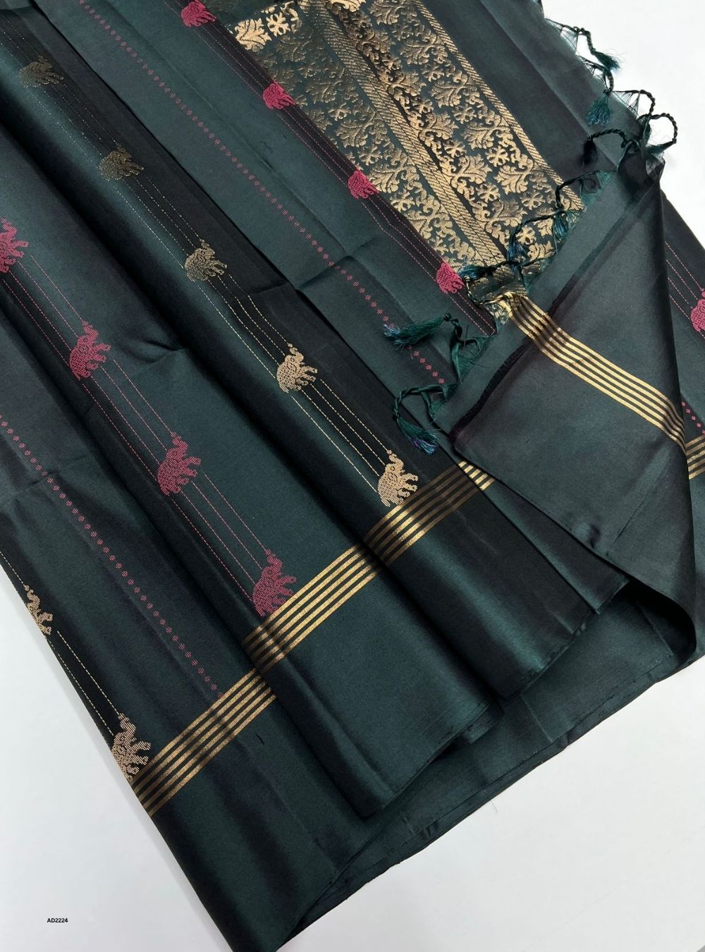 Emerald Green - Soft Silk Saree