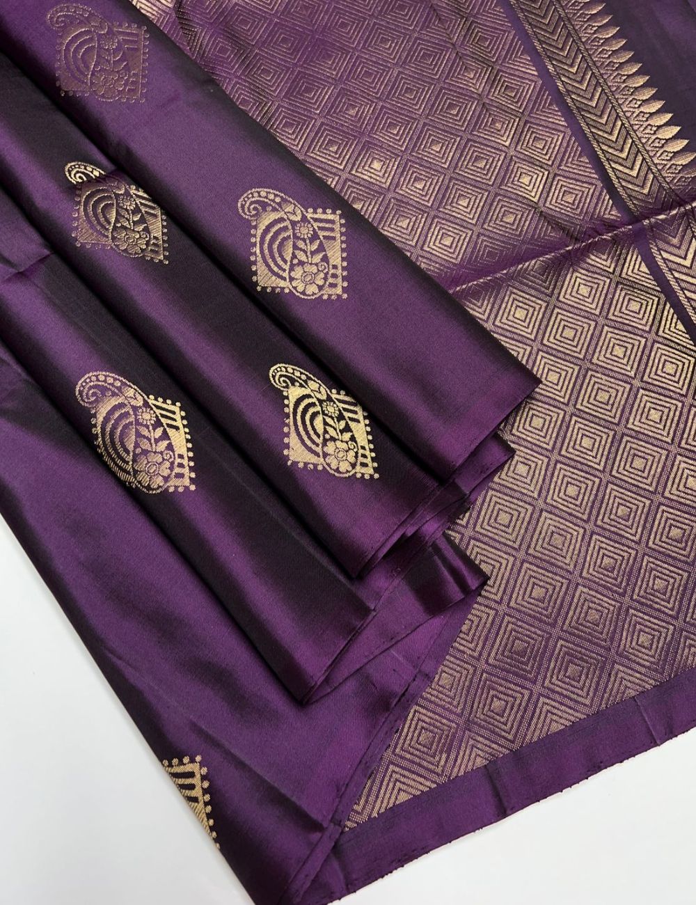 Dark Purple - Soft Silk Saree