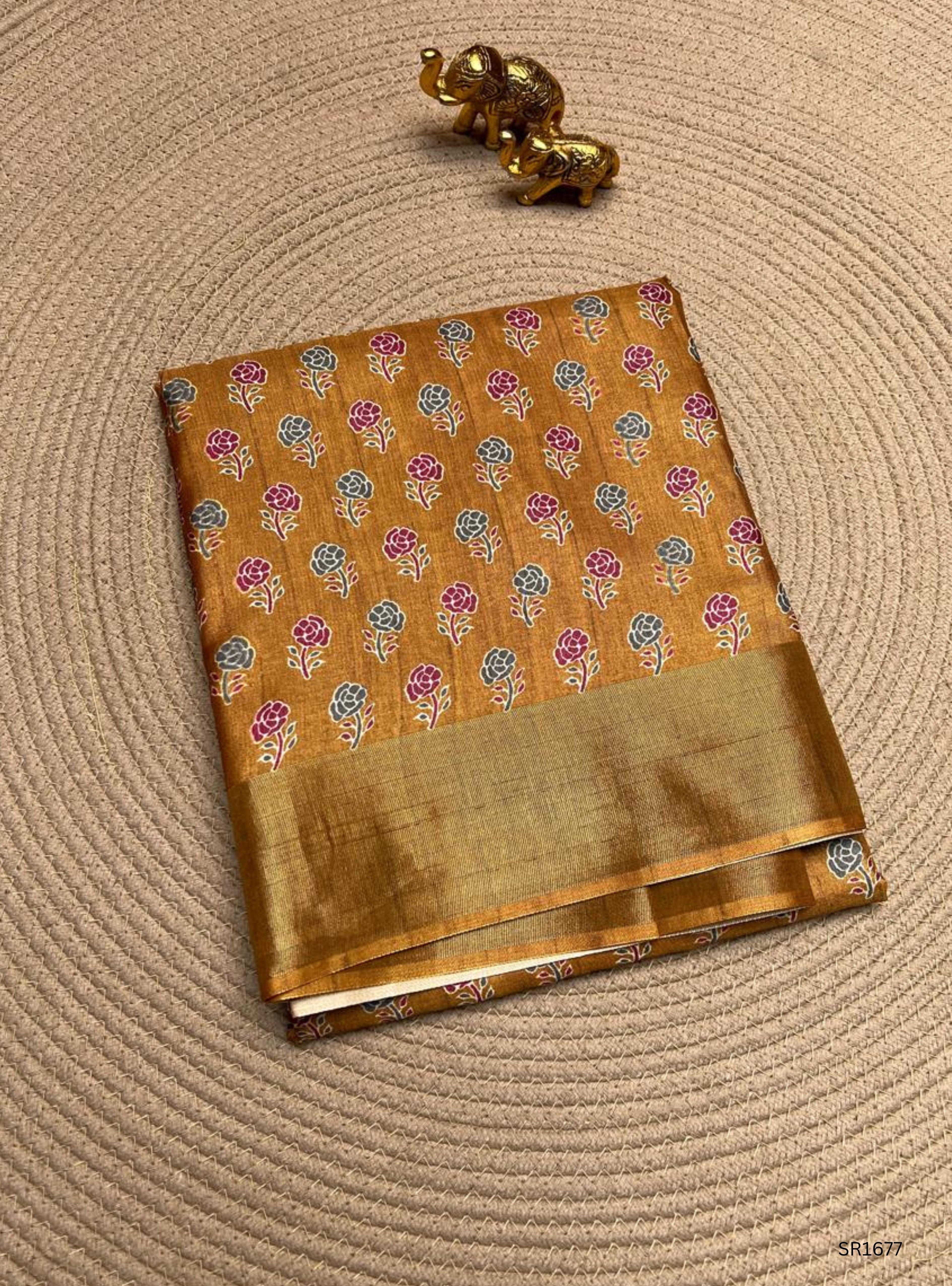 Mustard - Semi Tussar Saree
