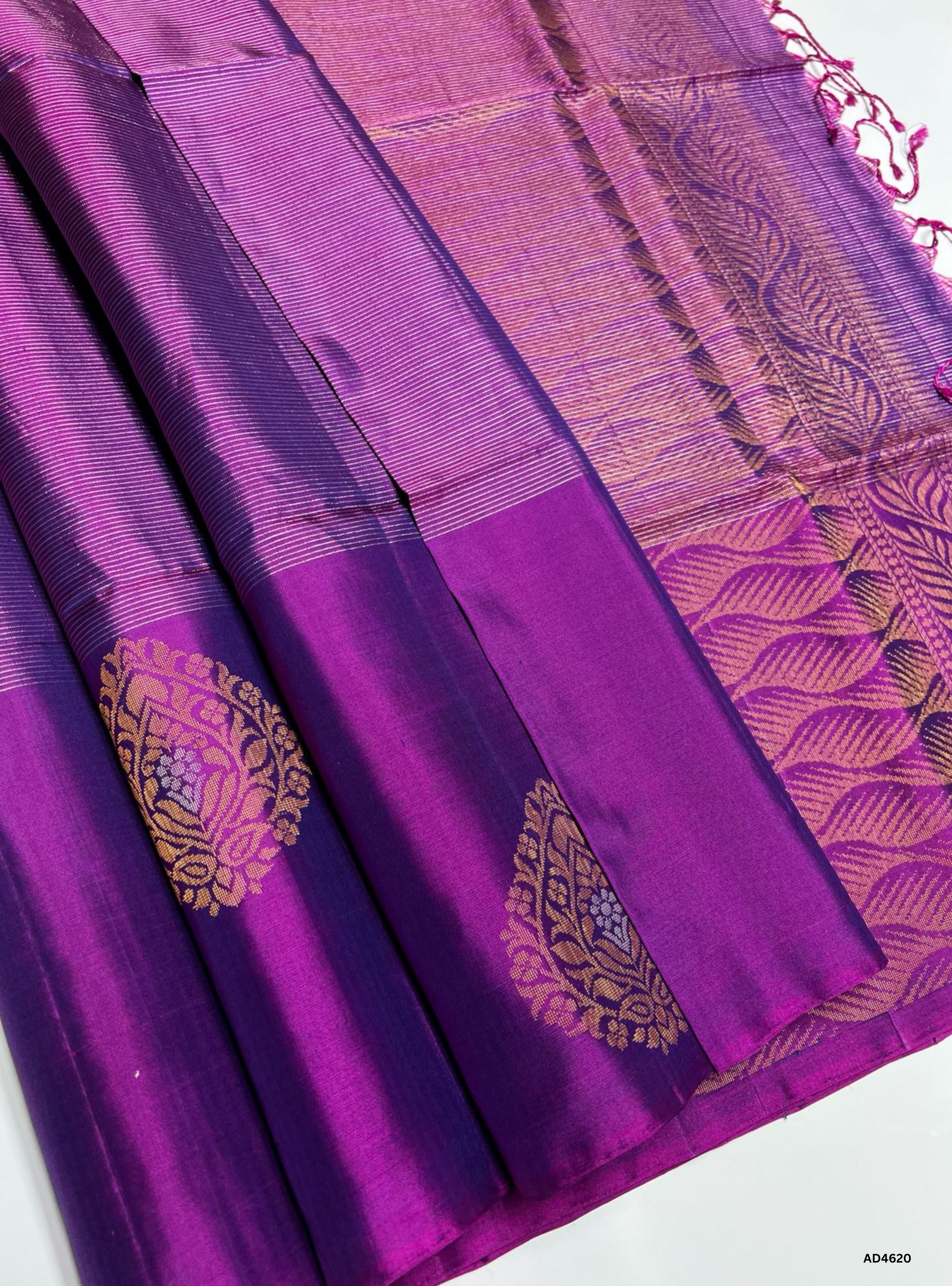 Purple - Facncy Border Soft Silk Saree
